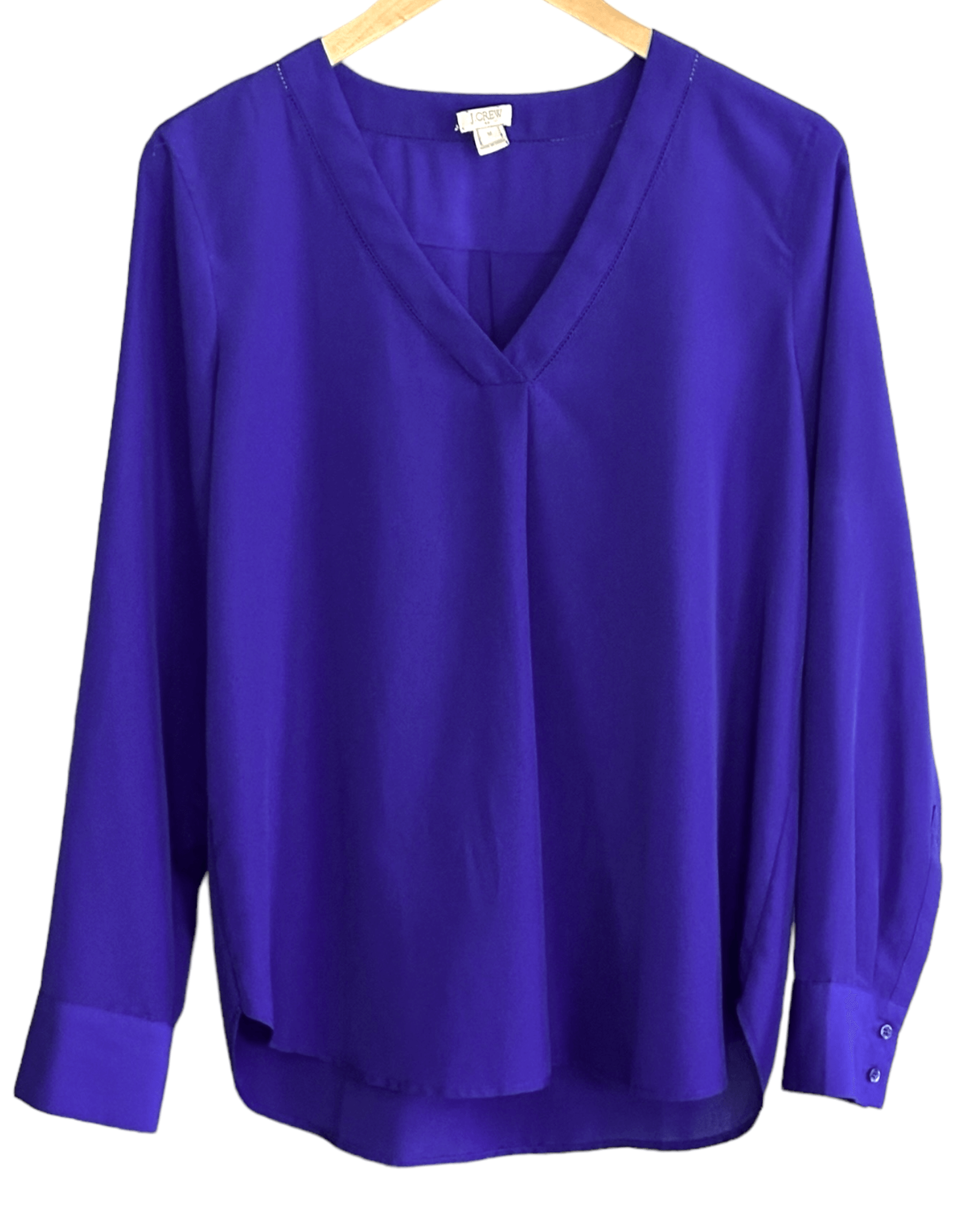 Cool Winter J.CREW violet v-neck front pleat blouse