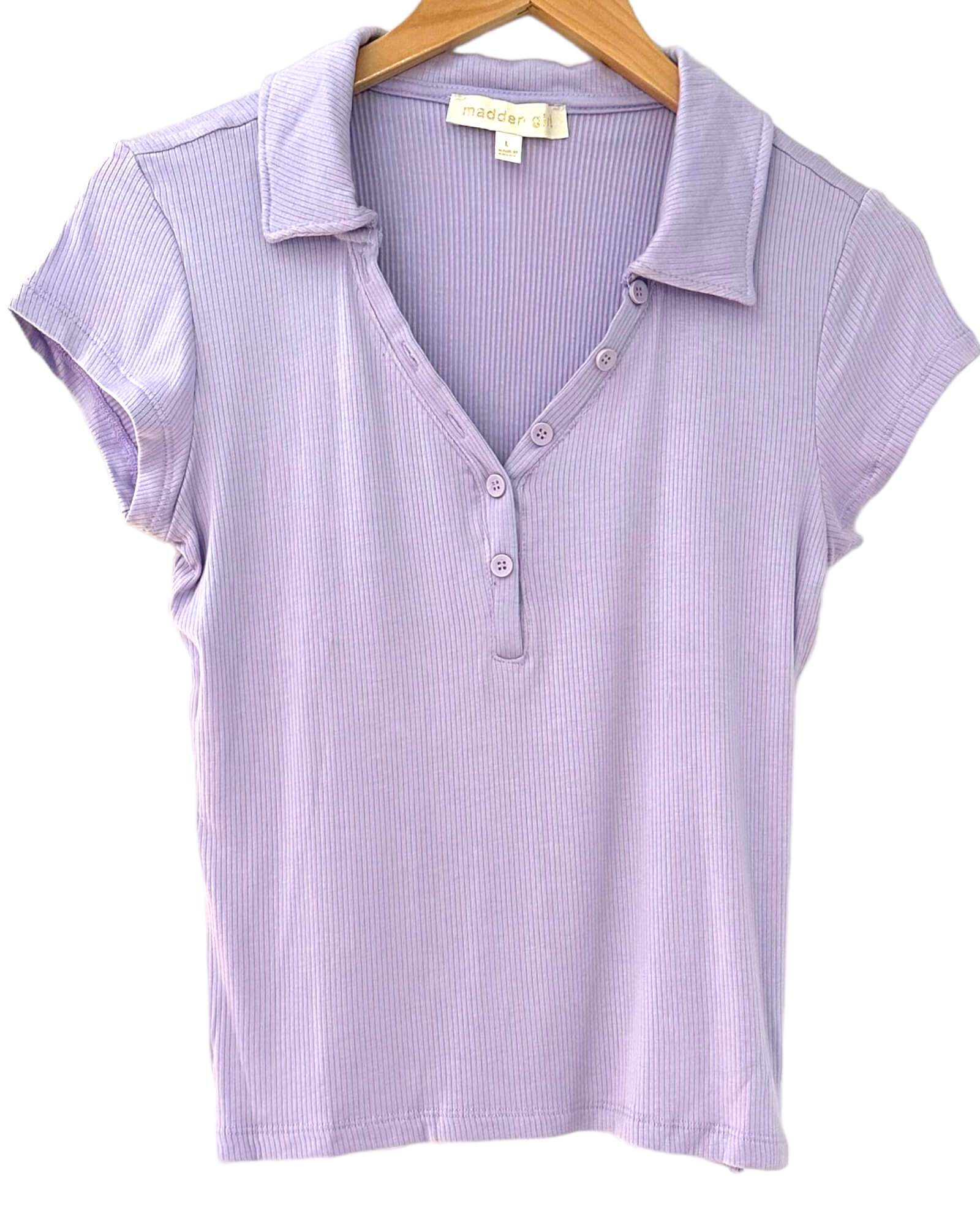 Cool Winter MADDEN GIRL lilac purple ribbed top