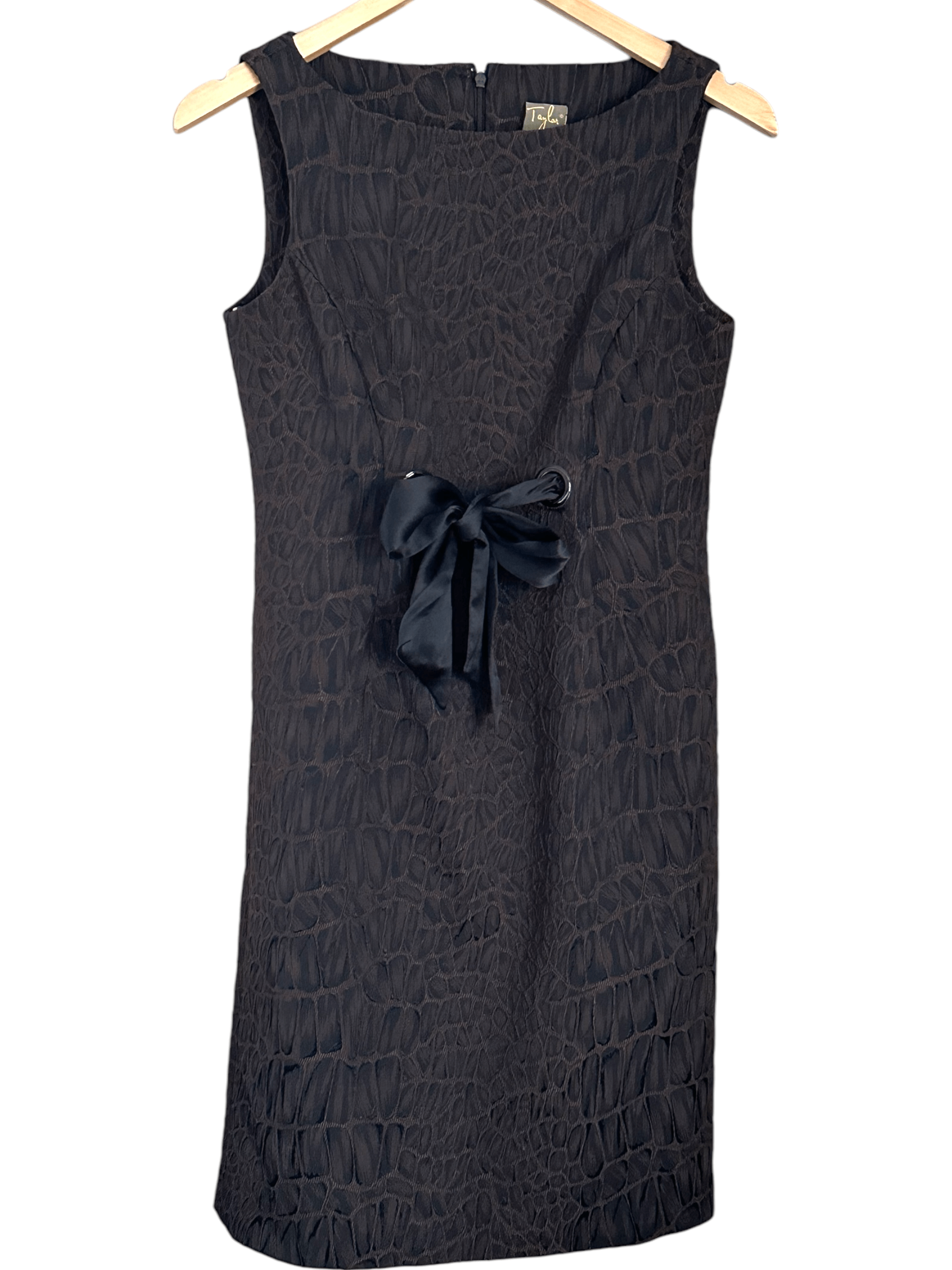 Cool Winter TAYLOR brown texture print sleeveless sheath dress