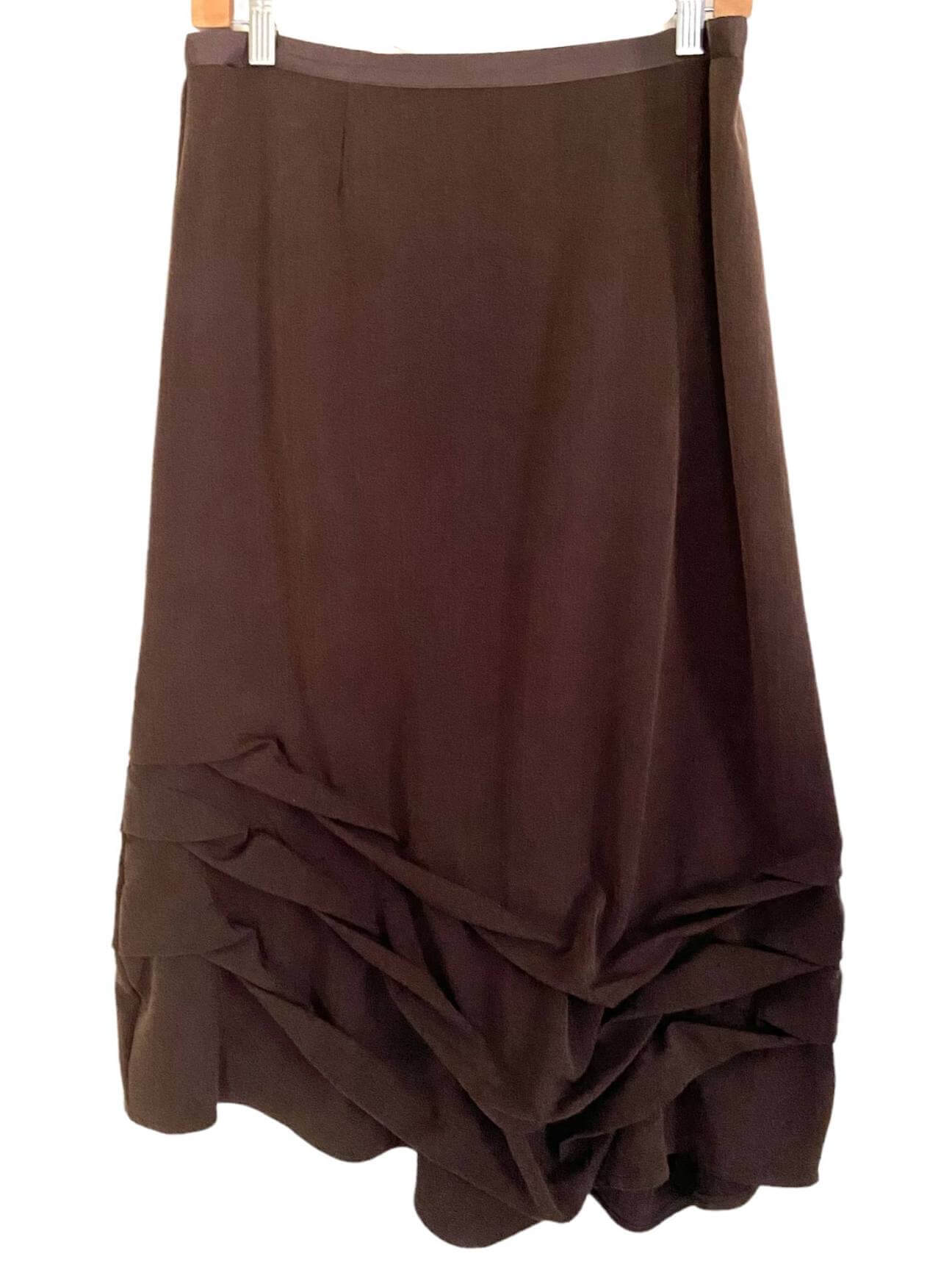 Dark Autumn NEESH by DAR brown bustle skirt