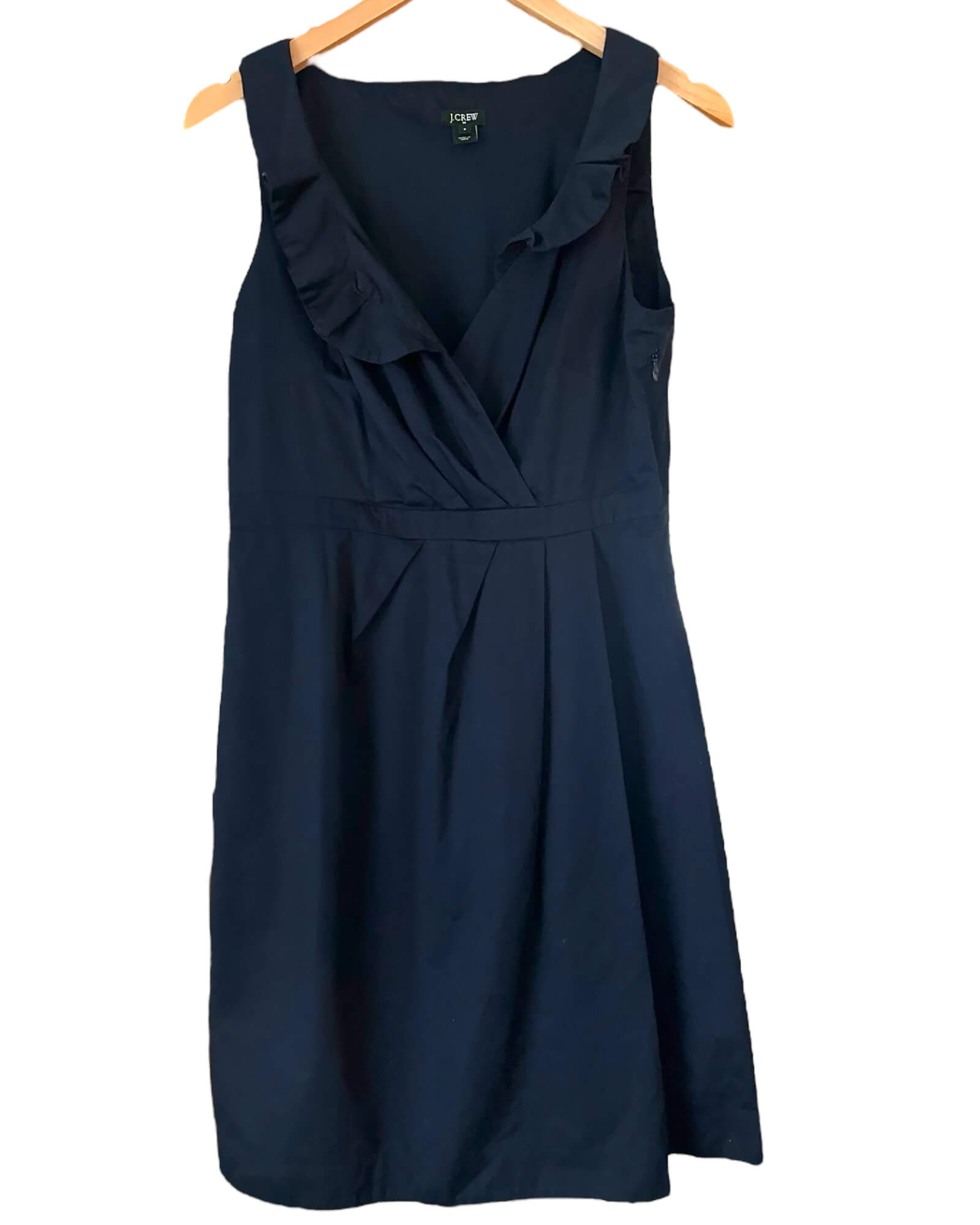 Dark Winter J.CREW navy blue sleeveless ruffle dress