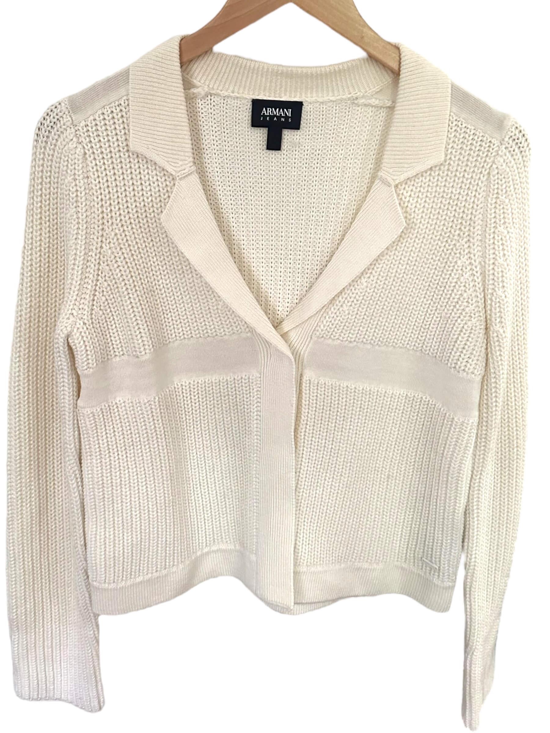 Light Spring ARMANI warmstone white ivory sweater jacket