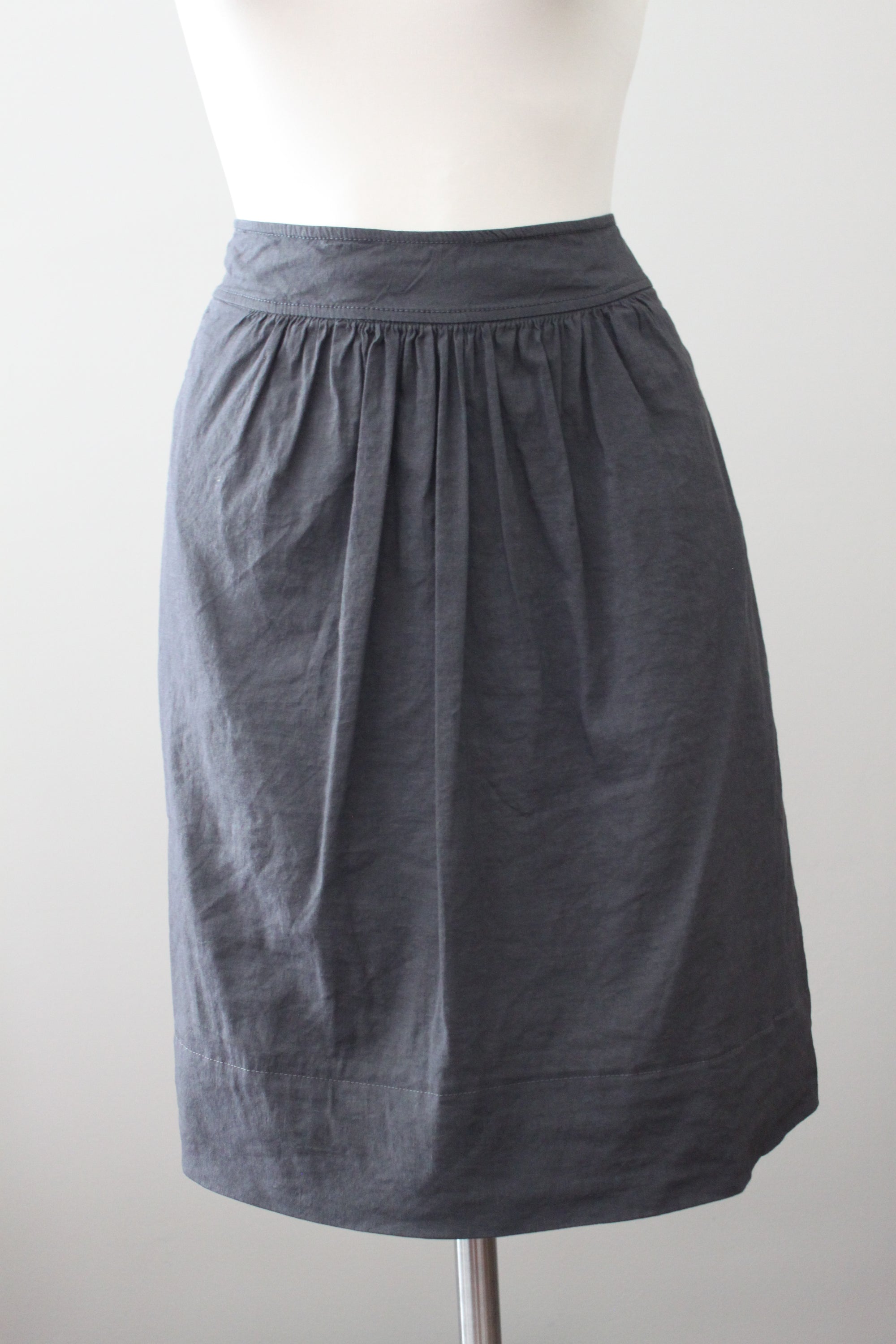 EILEEN FISHER Soft Summer seasonal tone gray linen skirt.