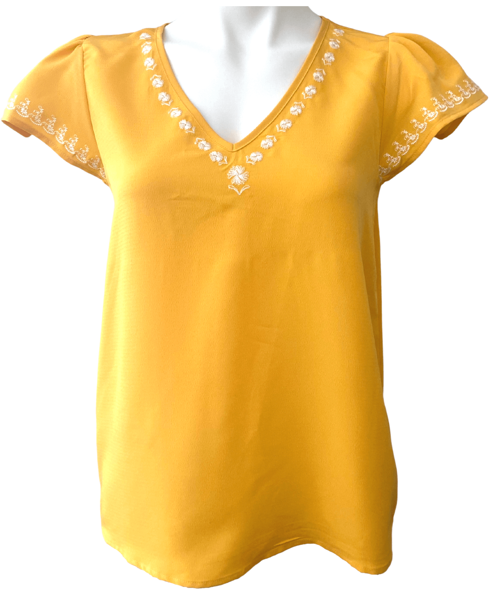 Bright Spring Embroidered V-neck top