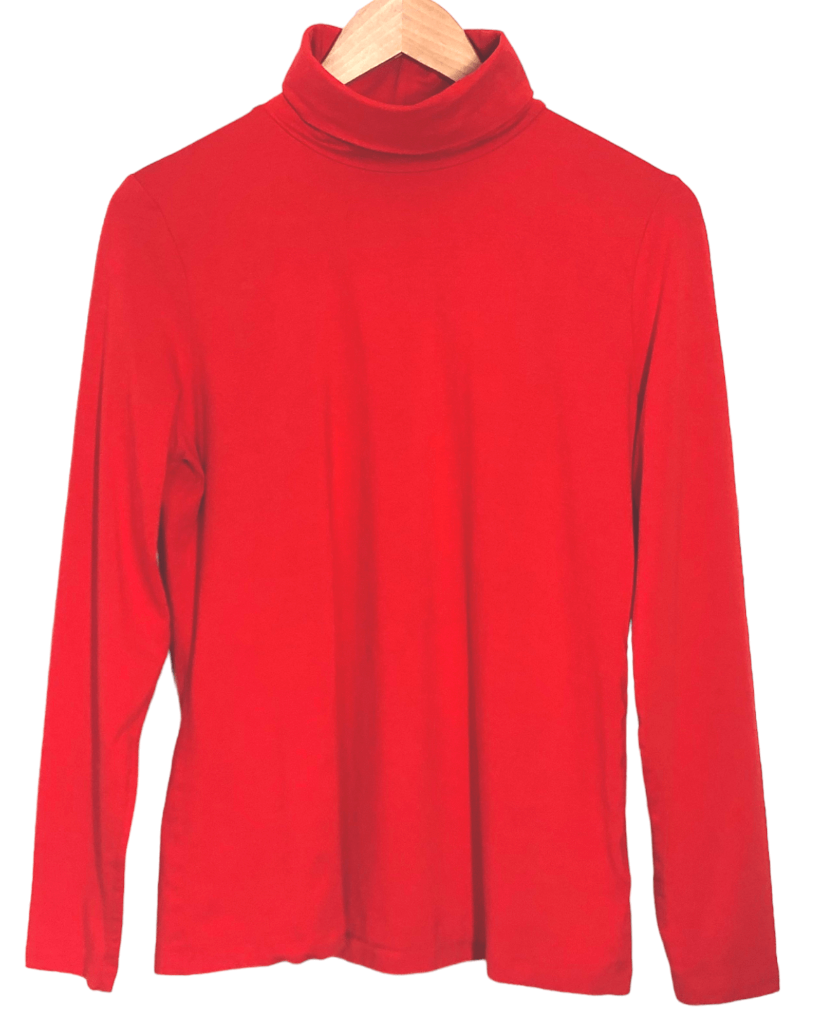 Bright Spring LANDS' END firethorn red turtleneck shirt
