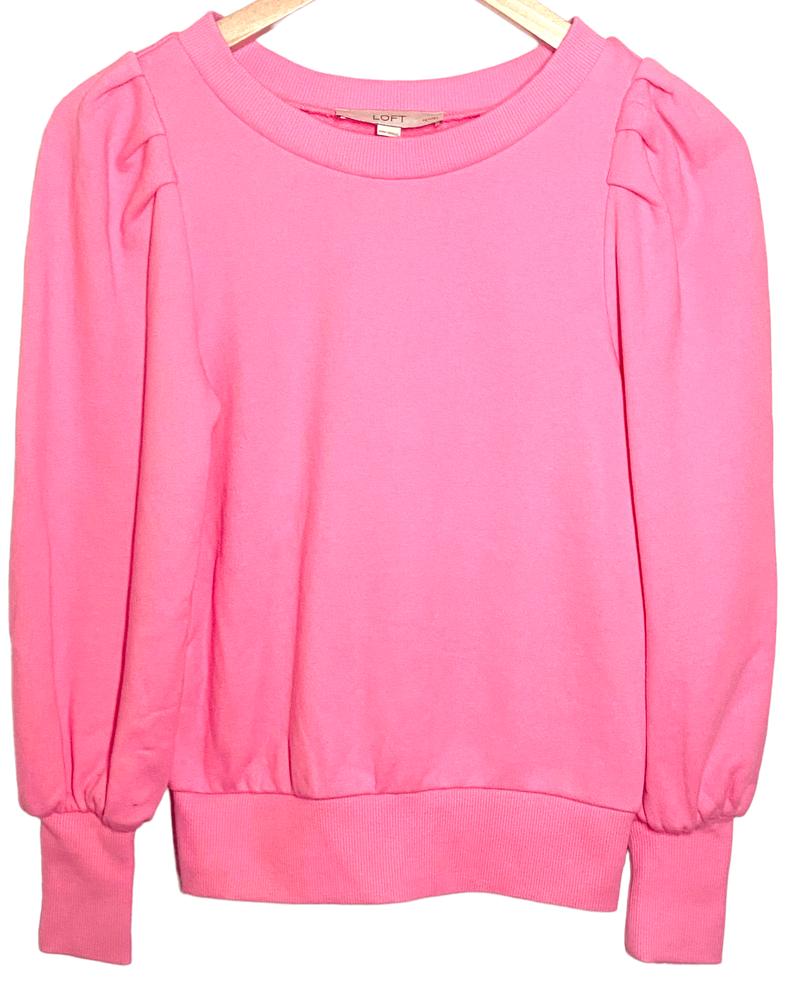 Bright Winter Pink Puff Sleeve Sweatshirt
