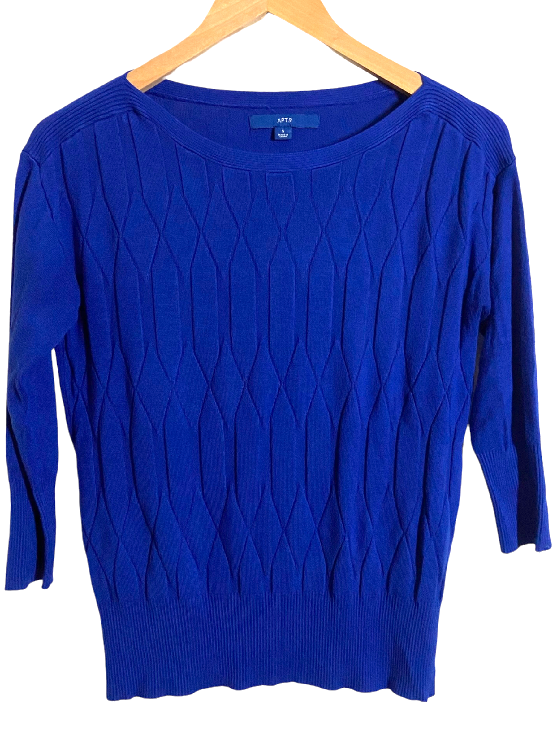 Bright Winter APT.9 sapphire blue boat-neck sweater
