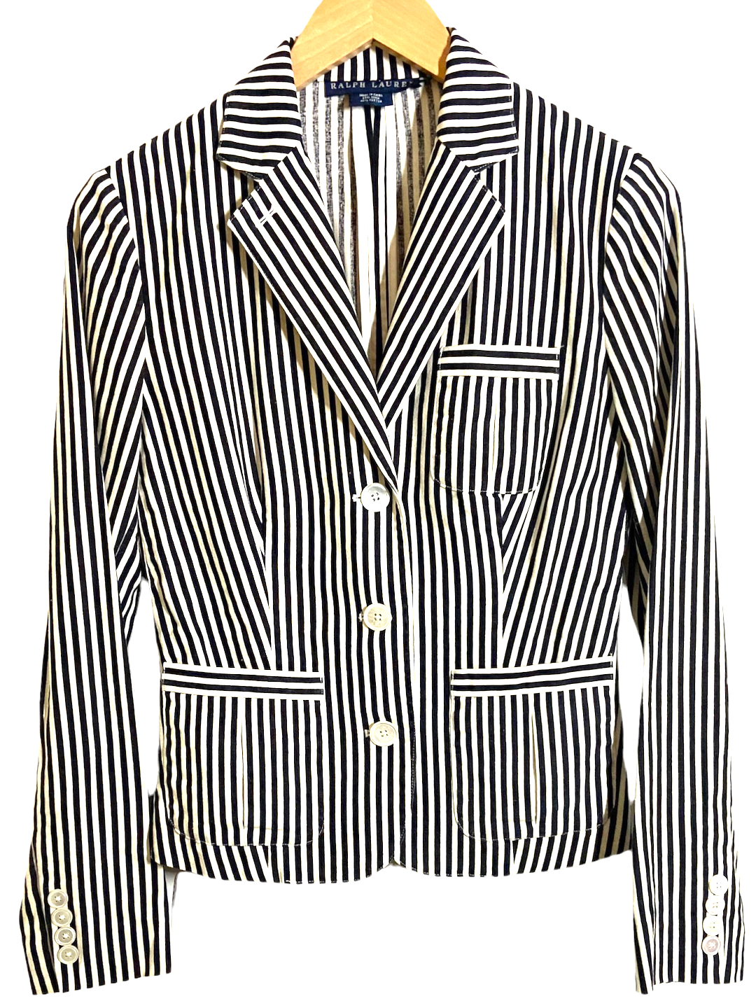 Bright Winter RALPH LAUREN stripe linen blazer