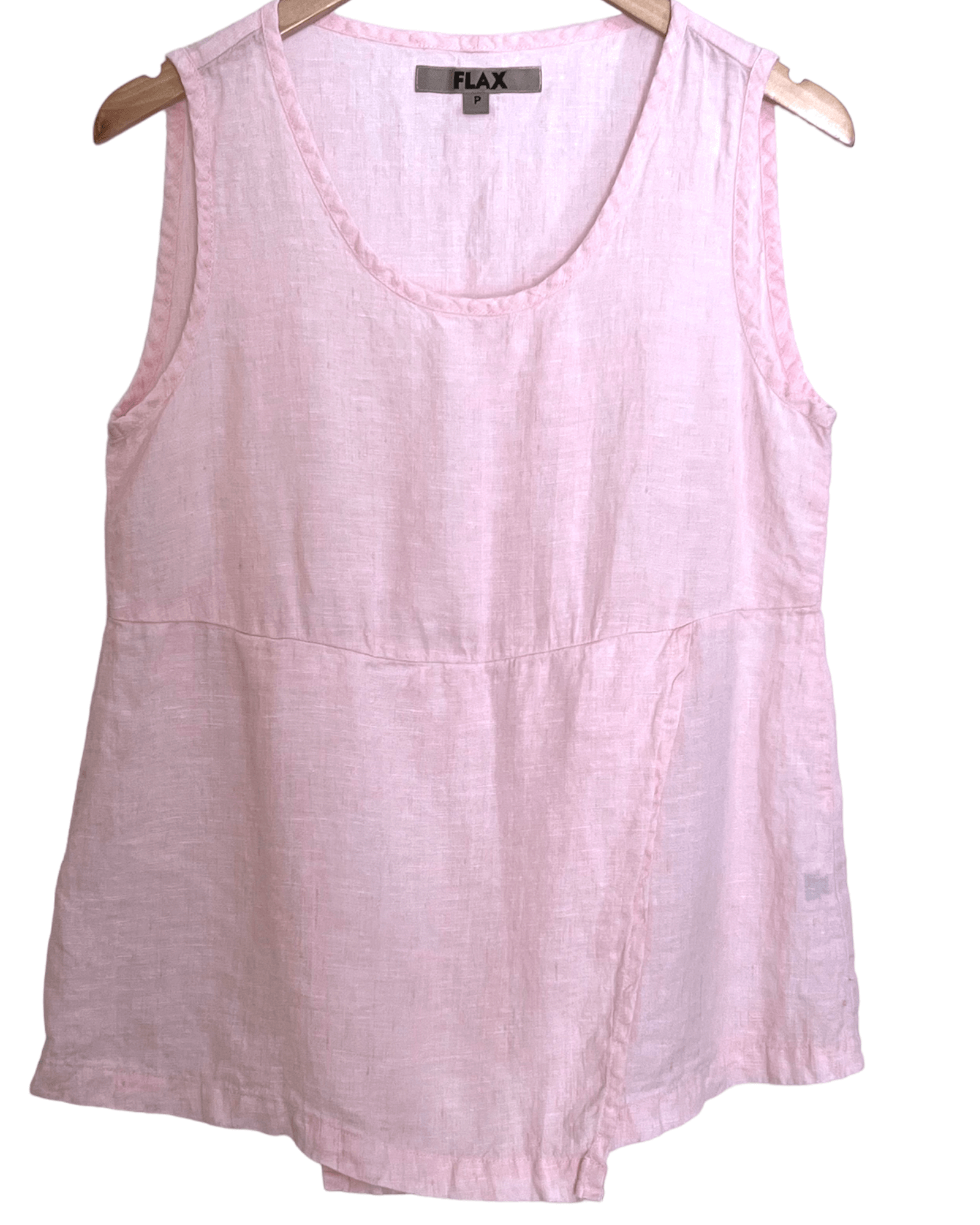 Cool Summer FLAX carnation pink flax linen sleeveless top