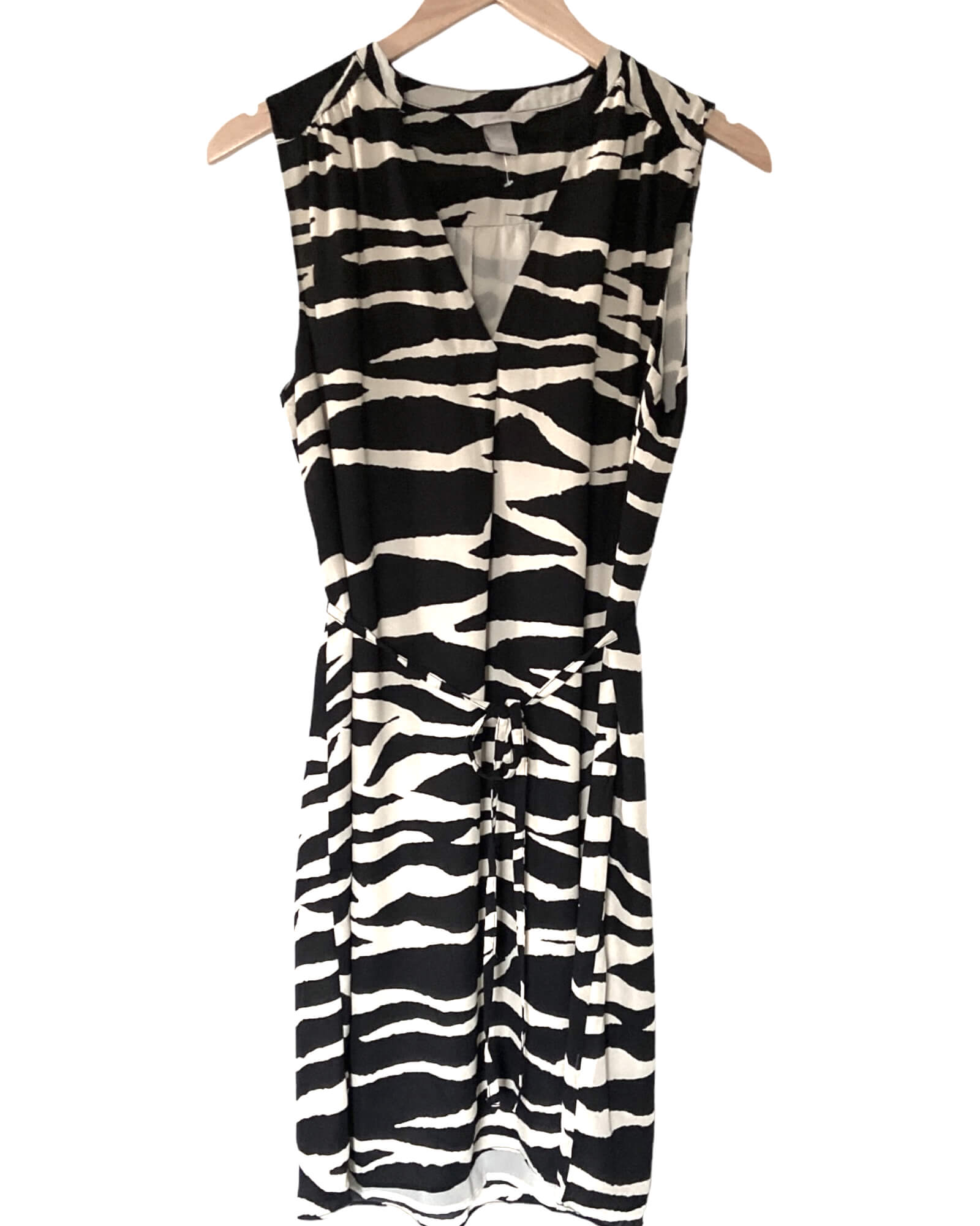 Dark Winter H&M zebra sleeveless belt dress