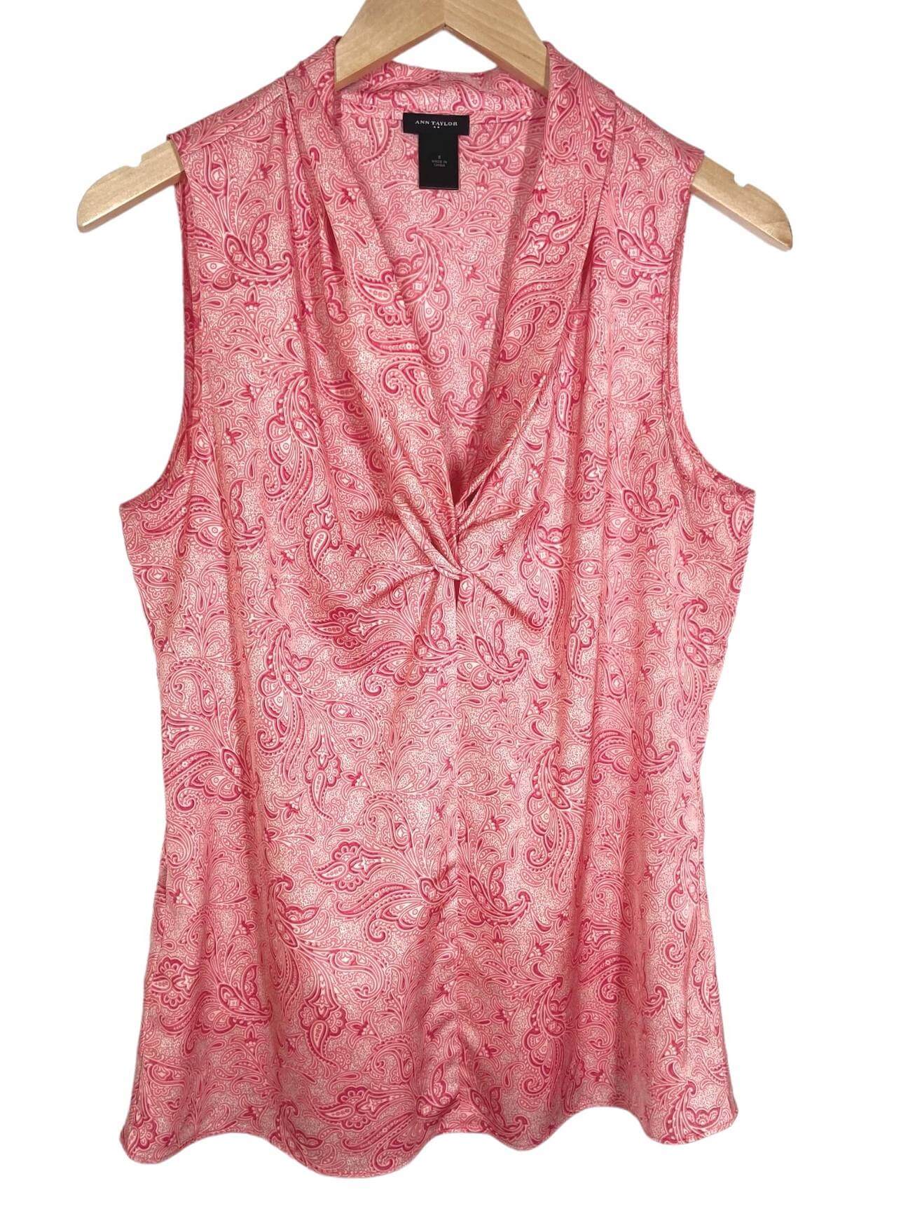 Light Spring ANN TAYLOR pink paisley print blouse