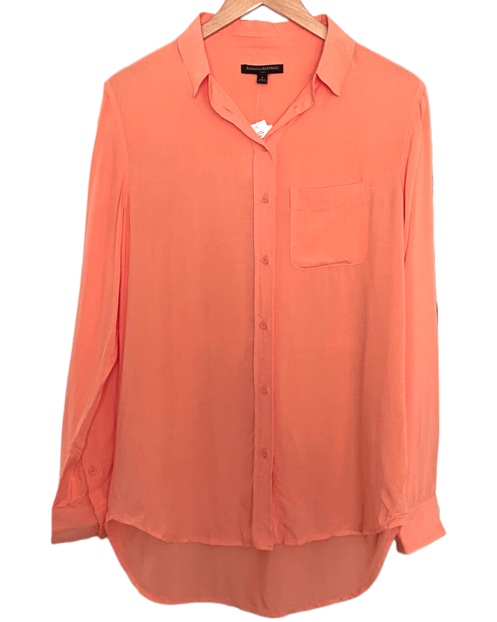 Light Spring BANANA REPUBLIC sherbet orange shirt