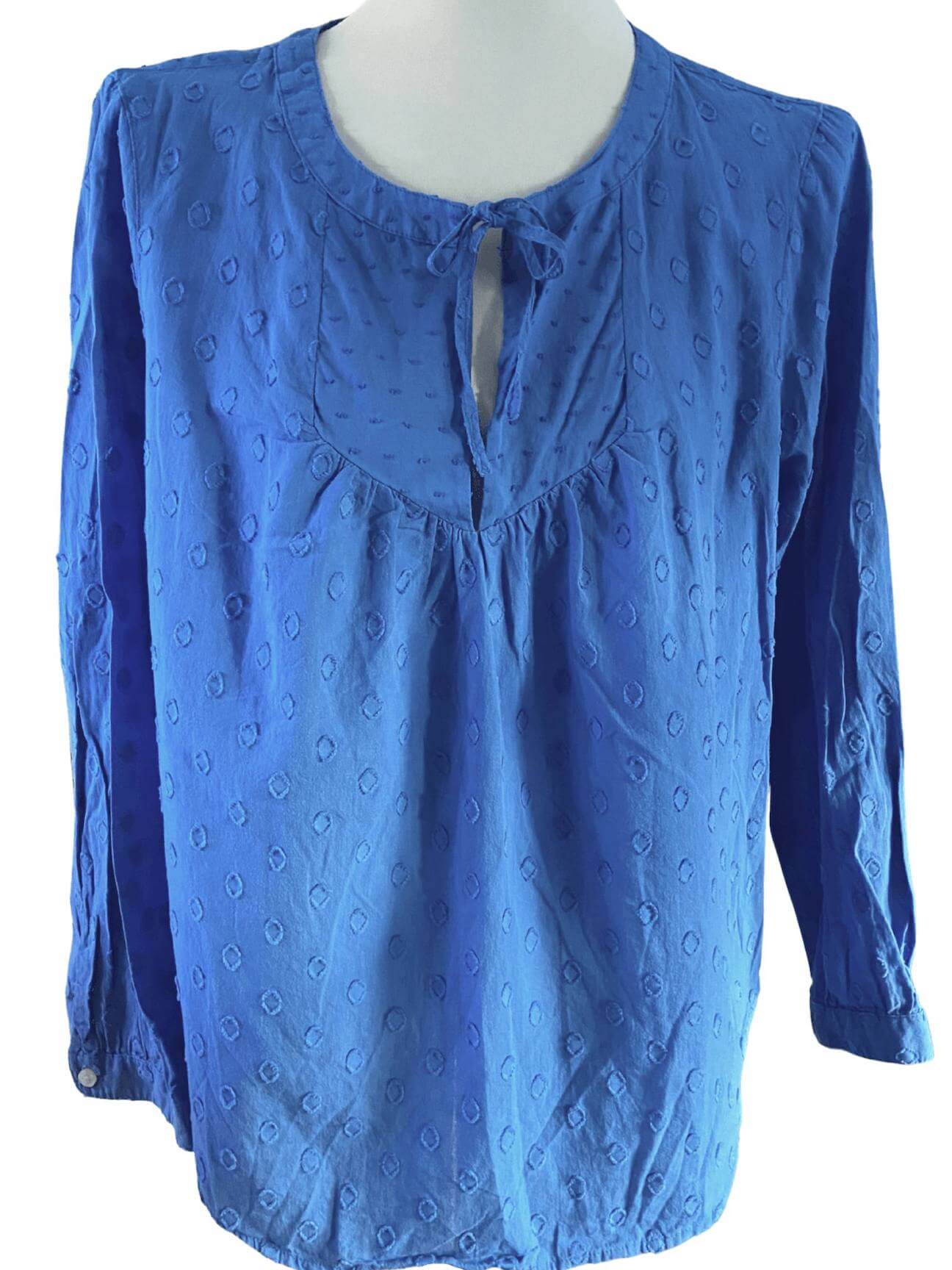 Light Spring J.CREW blue dot blouse