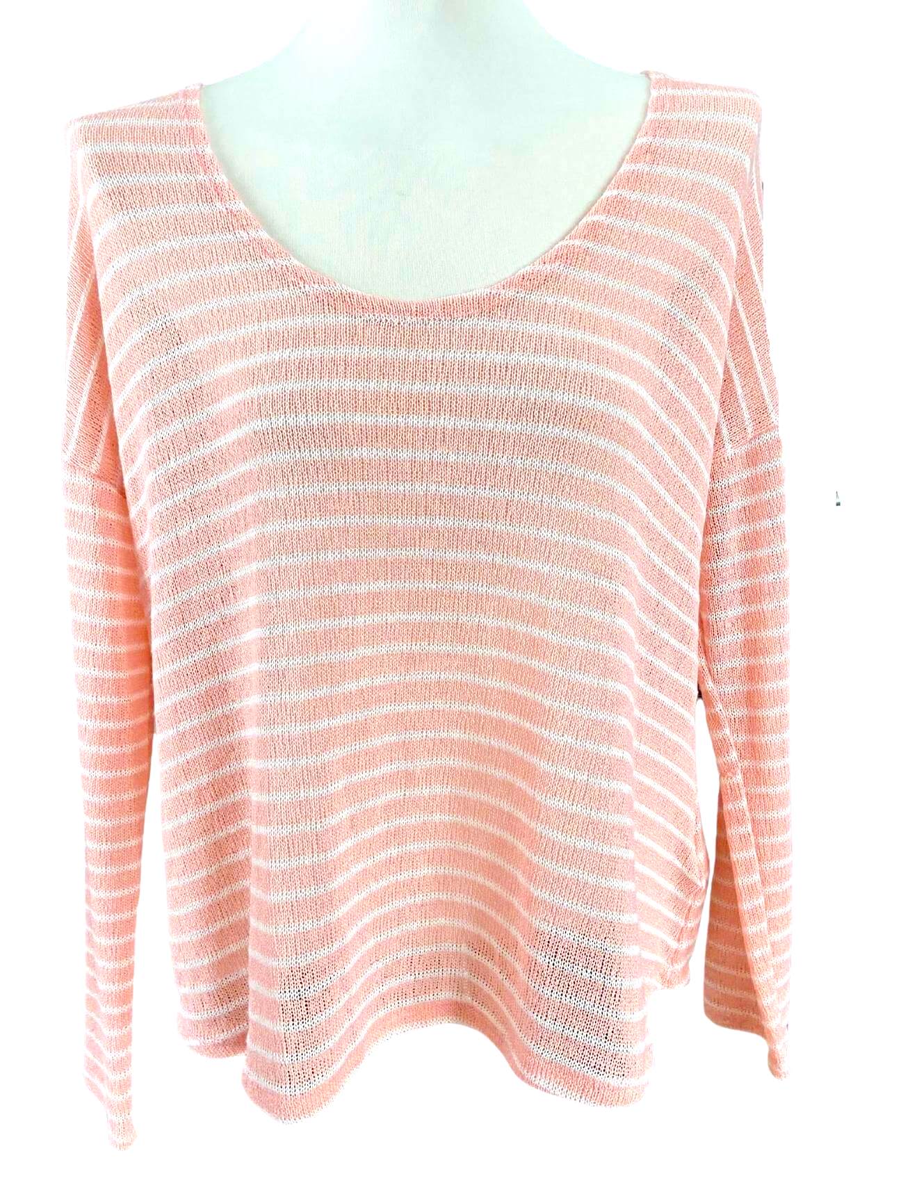 Light Spring MUDD peach sherbet stripe sweater
