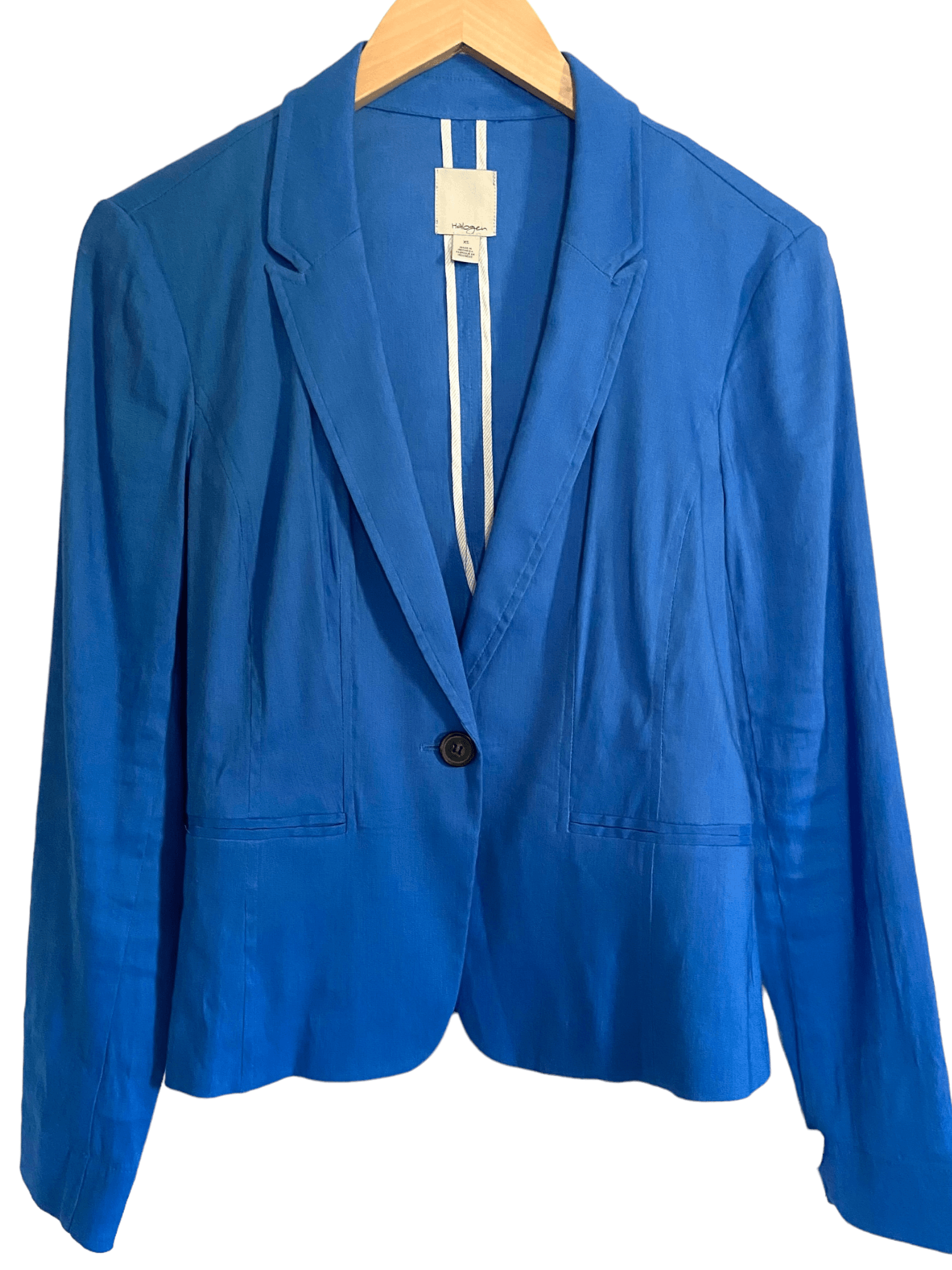 Light Summer HALOGEN capri blue linen blazer