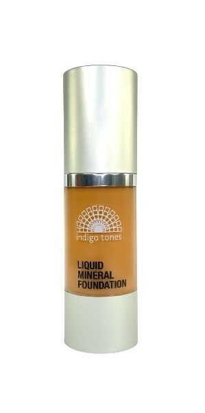 Indigo Tones Liquid Mineral Foundation Carmen for dark golden beige skin tones