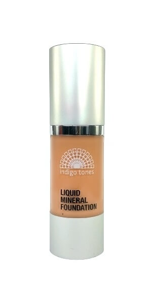 Indigo Tones Liquid Mineral Foundation Meryl for deep cool beige skin tones