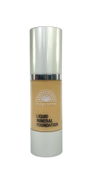 Indigo Tones Liquid Mineral Foundation Farrah for light warm cream skin tones