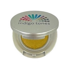 Indigo Tones rich gold pressed mineral eye shadow Sepia