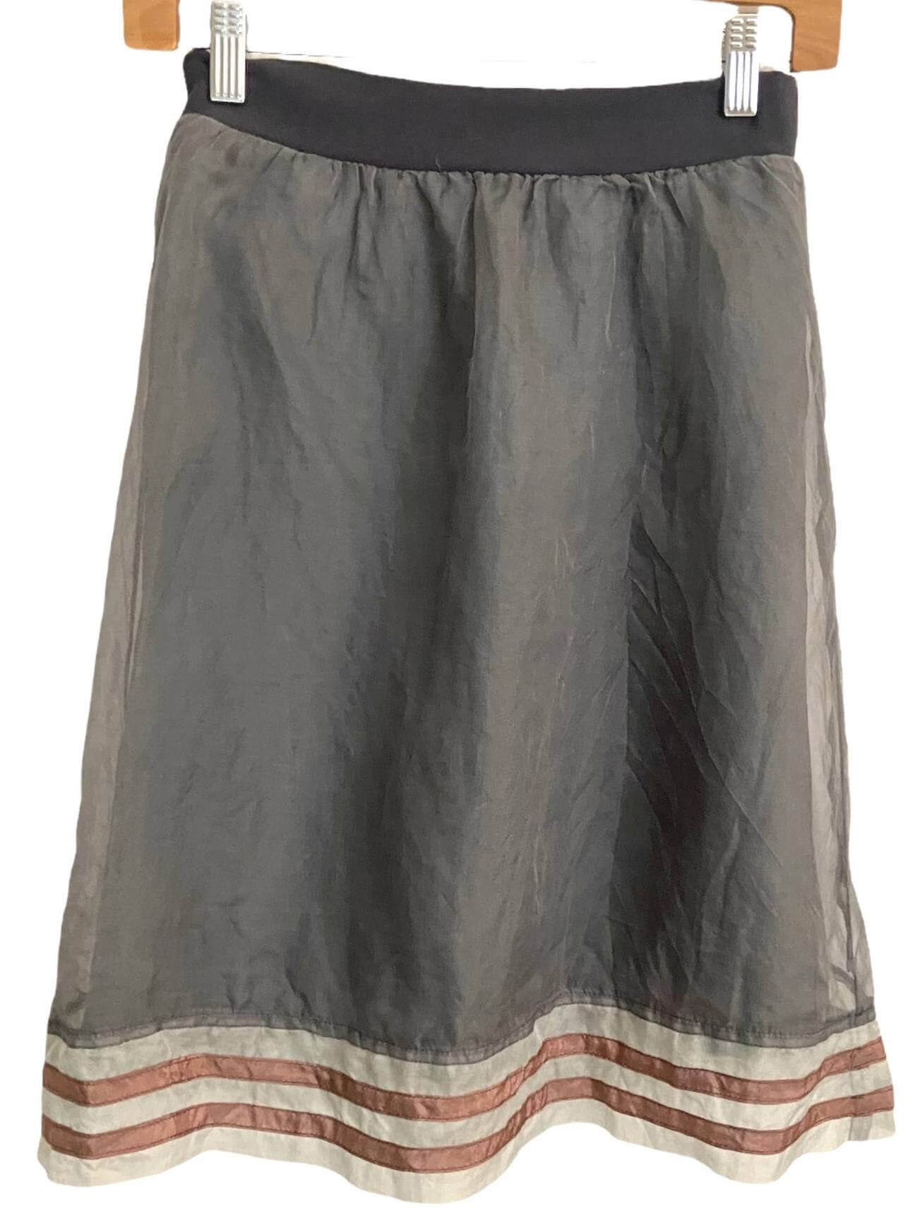 Soft Autumn NEESH by DAR gray silk skirt