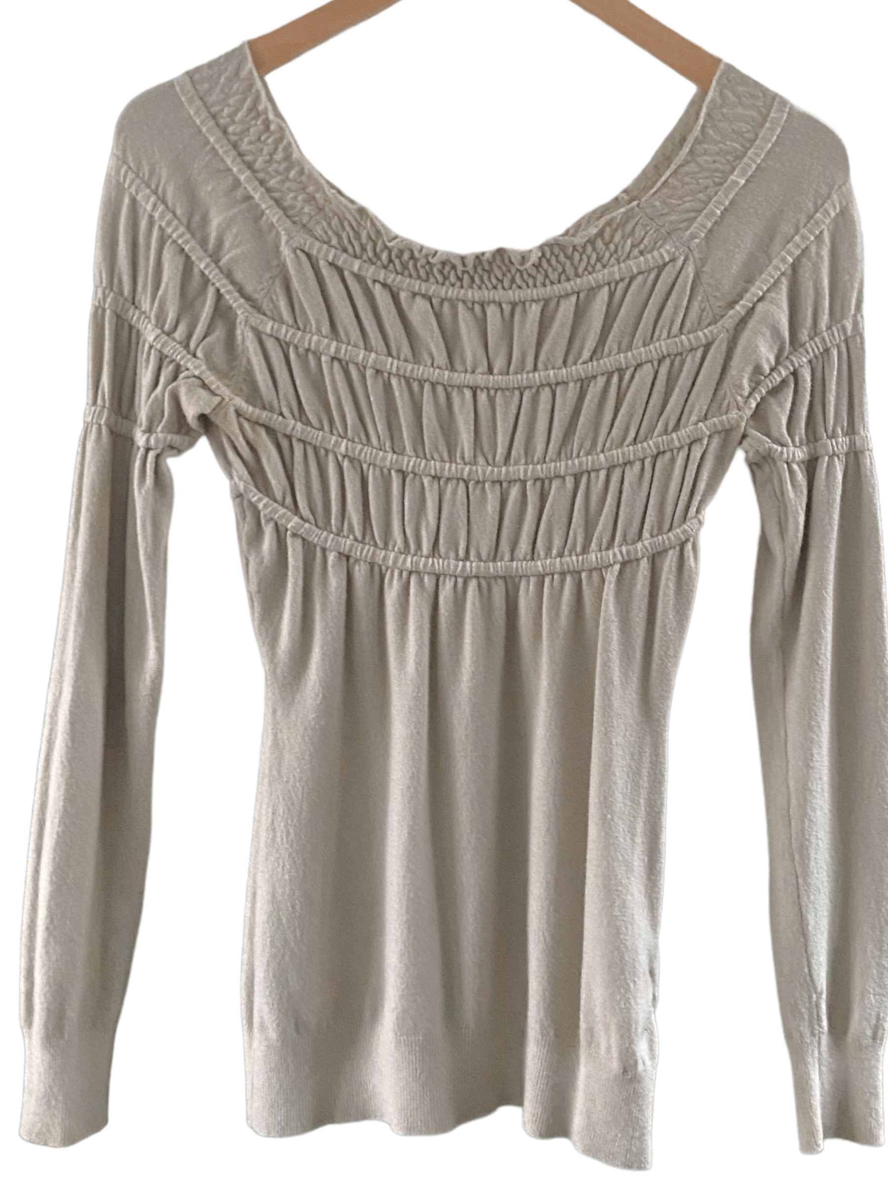 Soft Summer MISS MAGLIA tan ruched cashmere sweater
