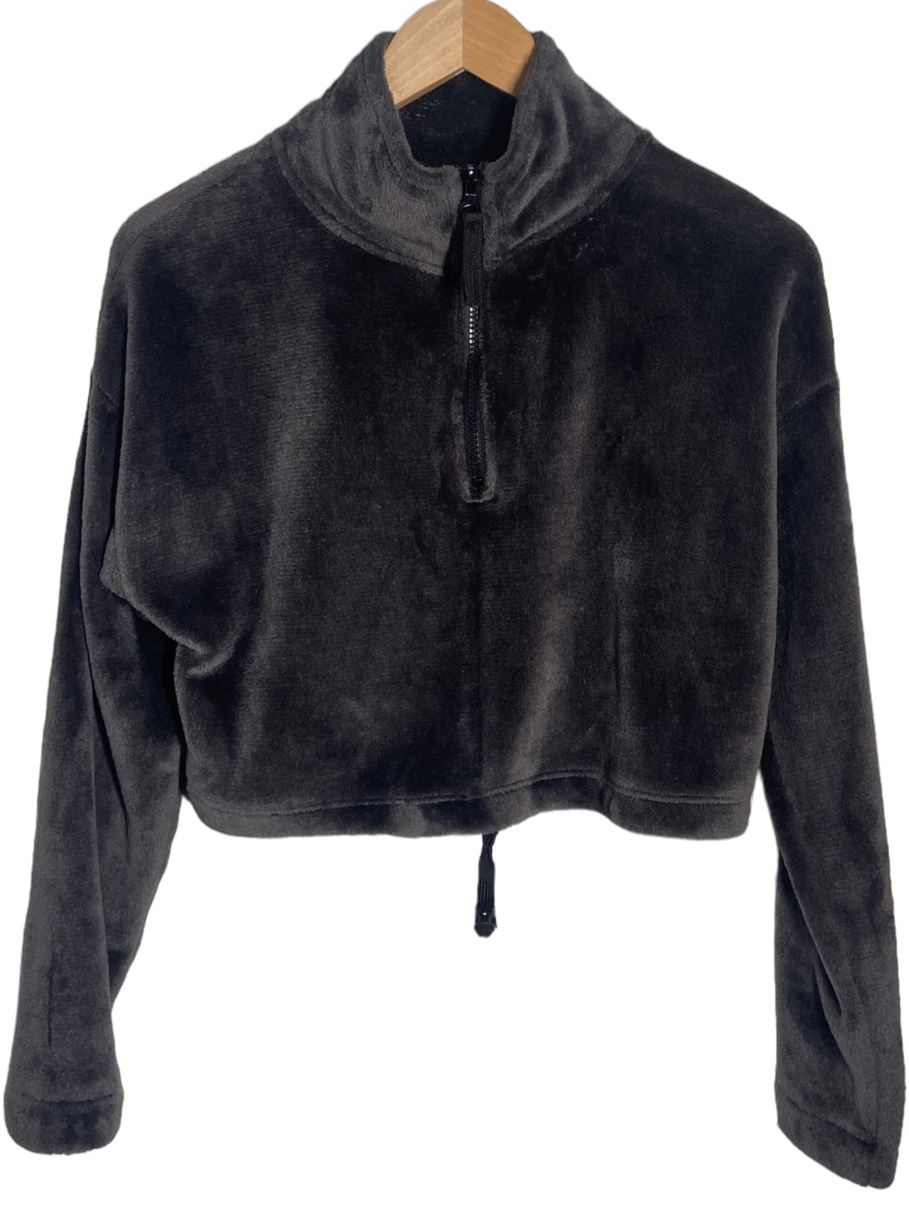 Soft Summer URBAN OUTFITTERS velour half-zip cropped pullover
