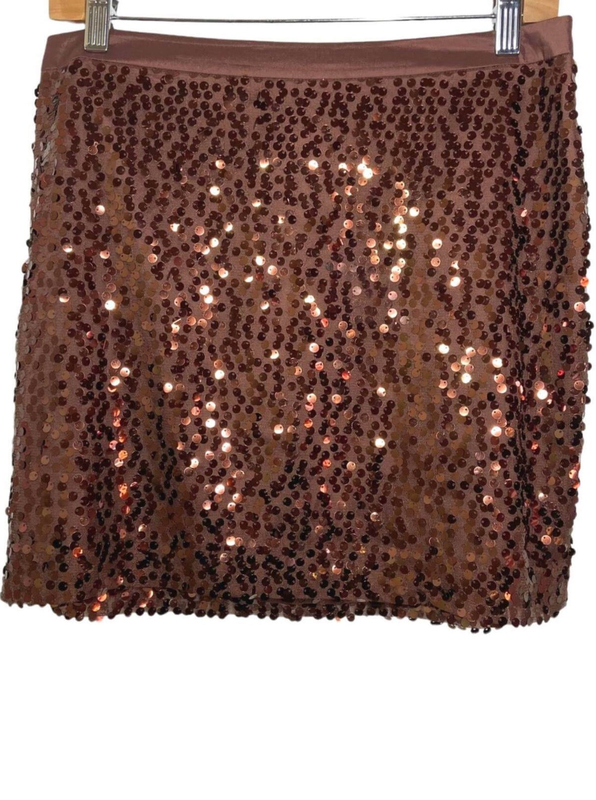 Warm Autumn BANANA REPUBLIC brown sequin mini pencil skirt