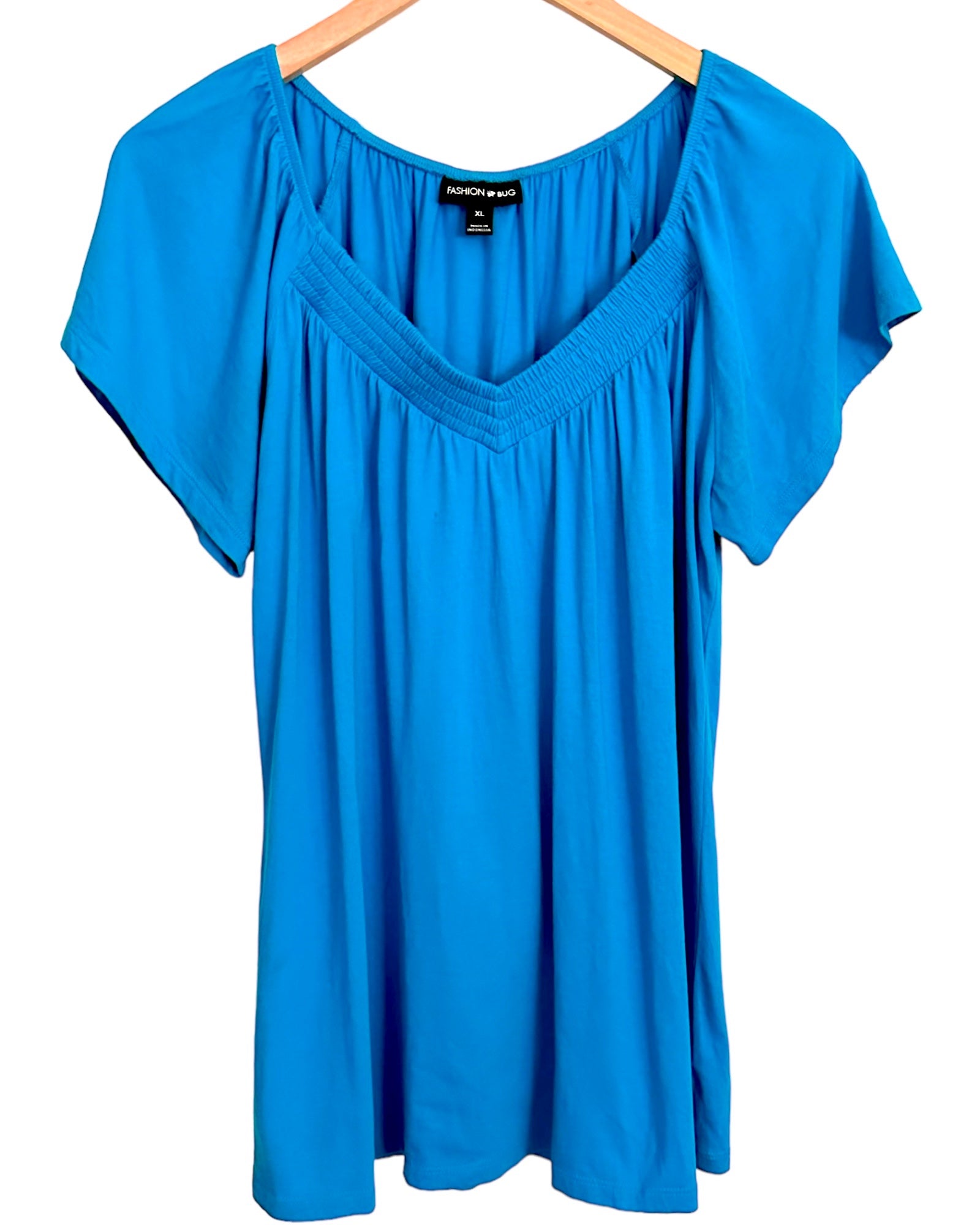 Bright Winter FASHION BUG neptune blue smocked top