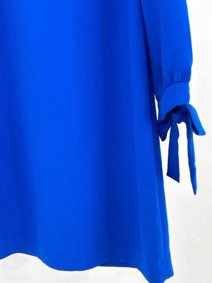 Bright Winter BANANA REPUBLIC blue bow cuff dress