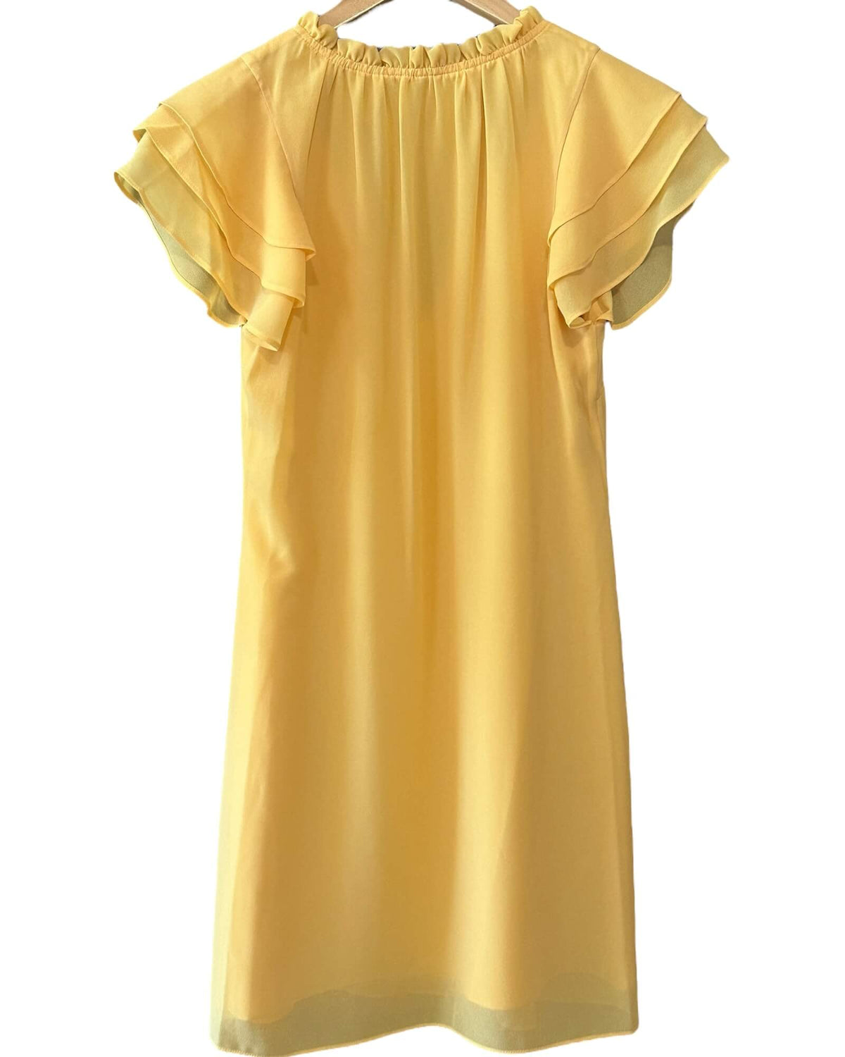 Bright Spring VINCE CAMUTO apricot yellow tie front ruffle sleeve dress