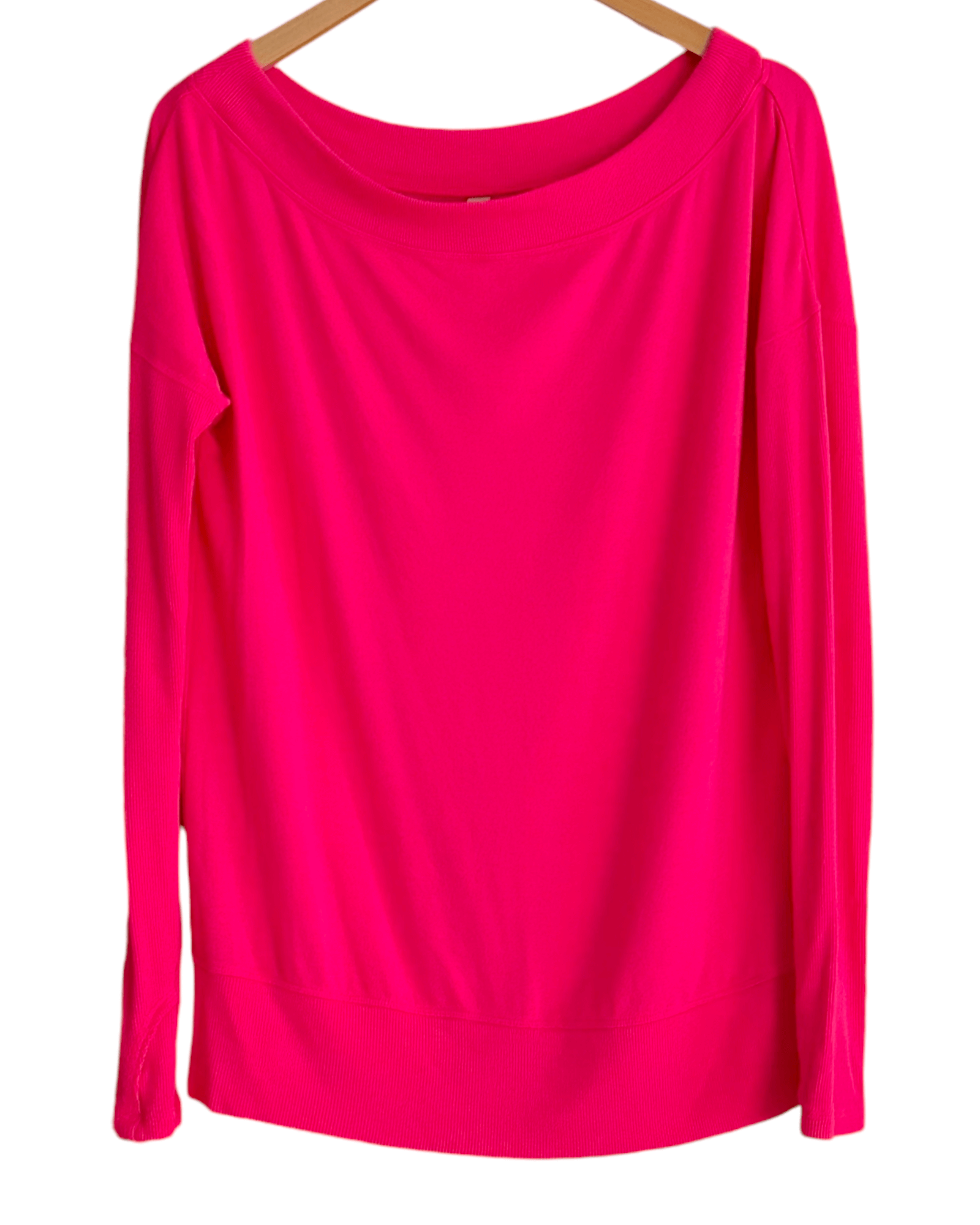 Bright Spring ATHLETA glow pink wide-neck sweatshirt