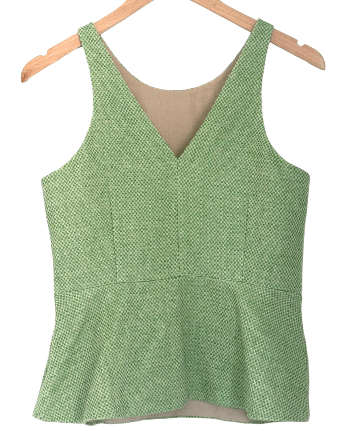 Bright Spring BANANA REPUBLIC linen tweed v-back peplum top