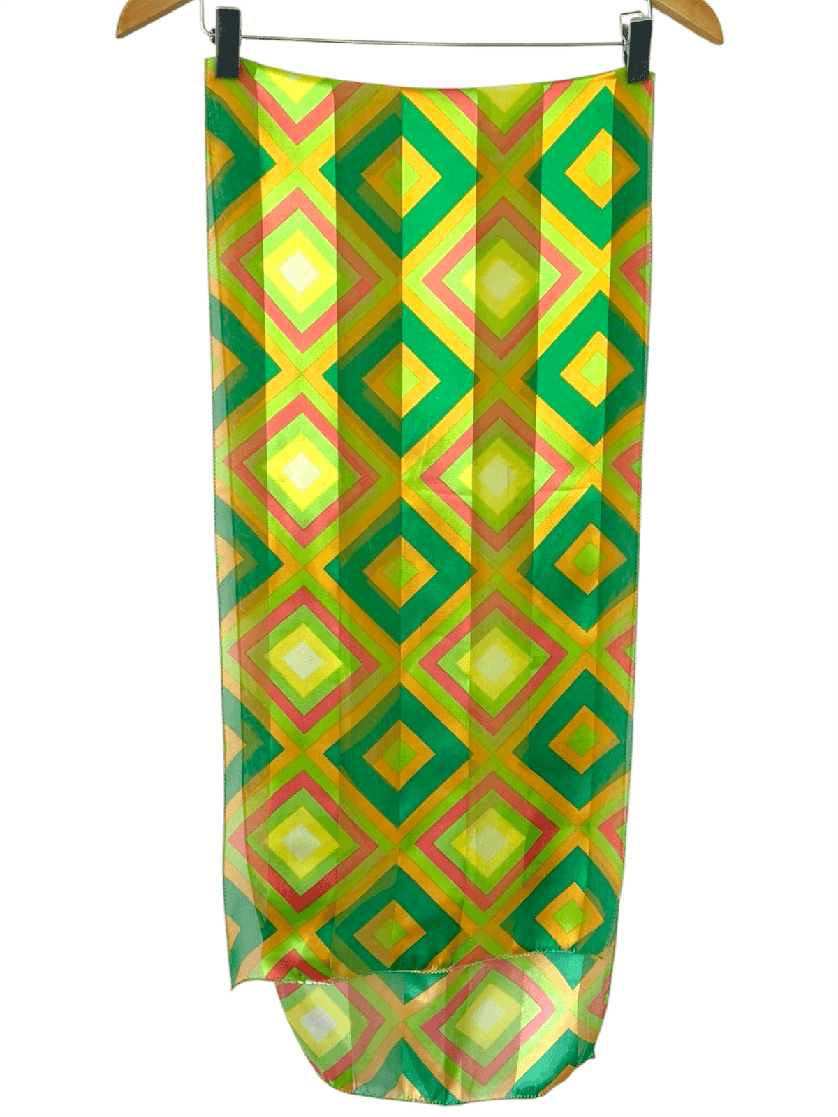 Bright Spring Semi-Sheer Geometric Print Scarf