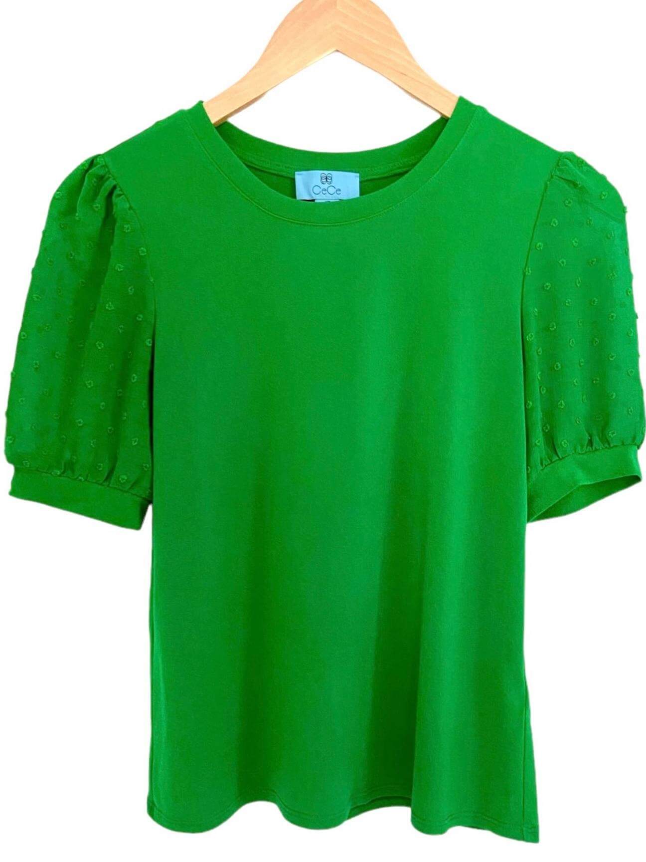 Bight Spring CECE green dot sleeve top