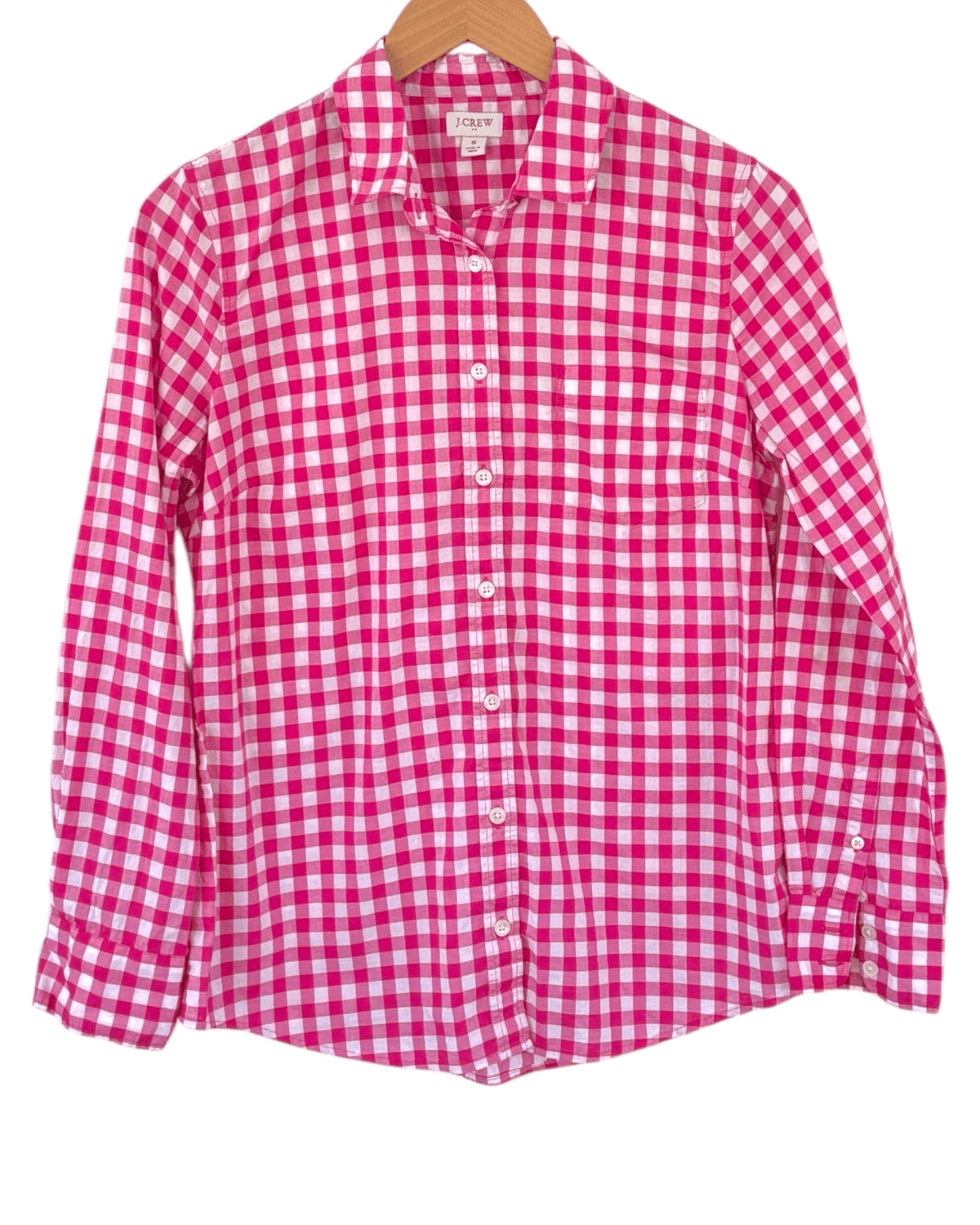 Bright Spring J.CREW gingham print button-down shirt