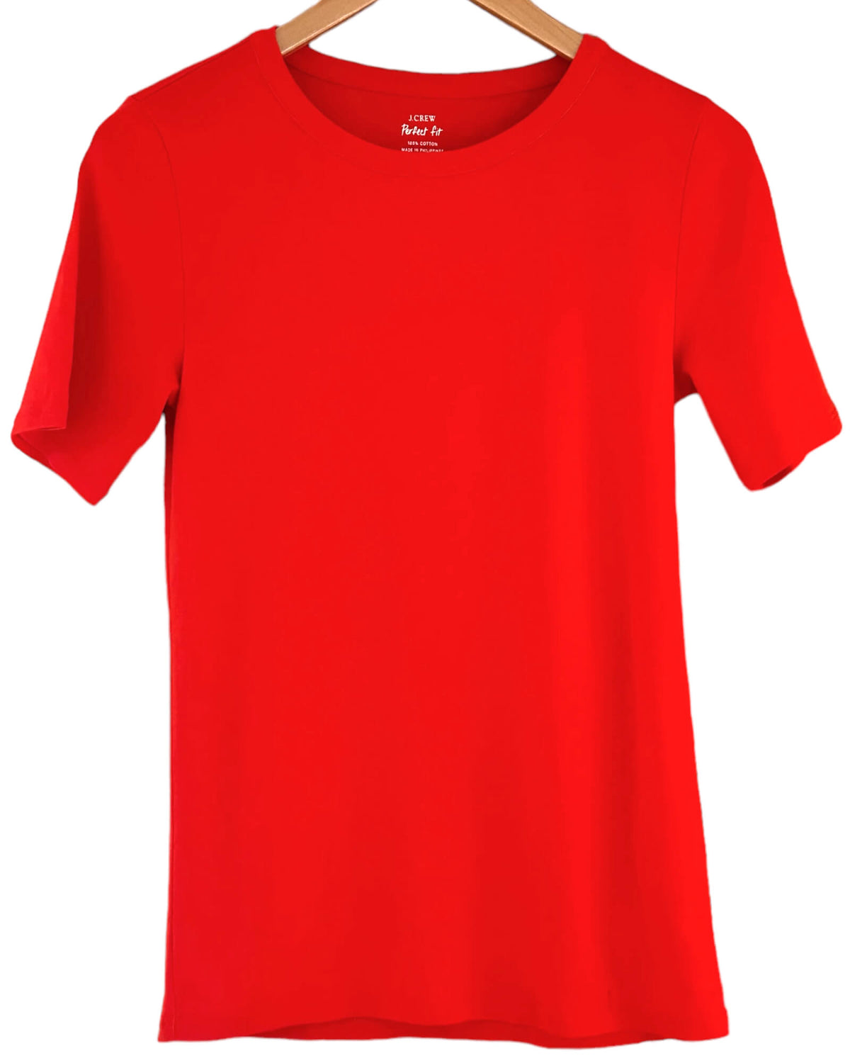 Bright Spring J.CREW red perfect fit short sleeve crew neck tee 