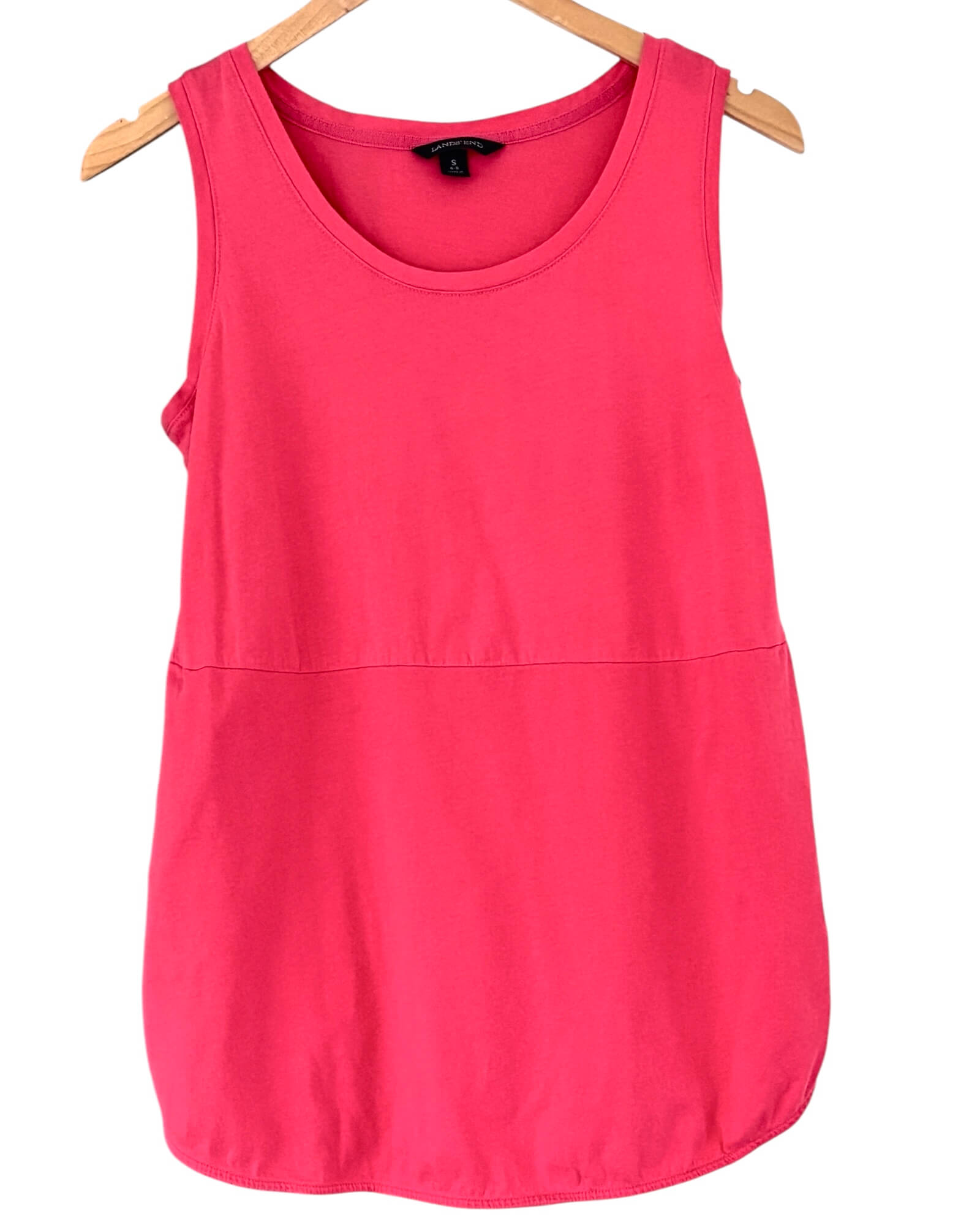 Bright Spring LANDS END fresca pink sleeveless petal tee