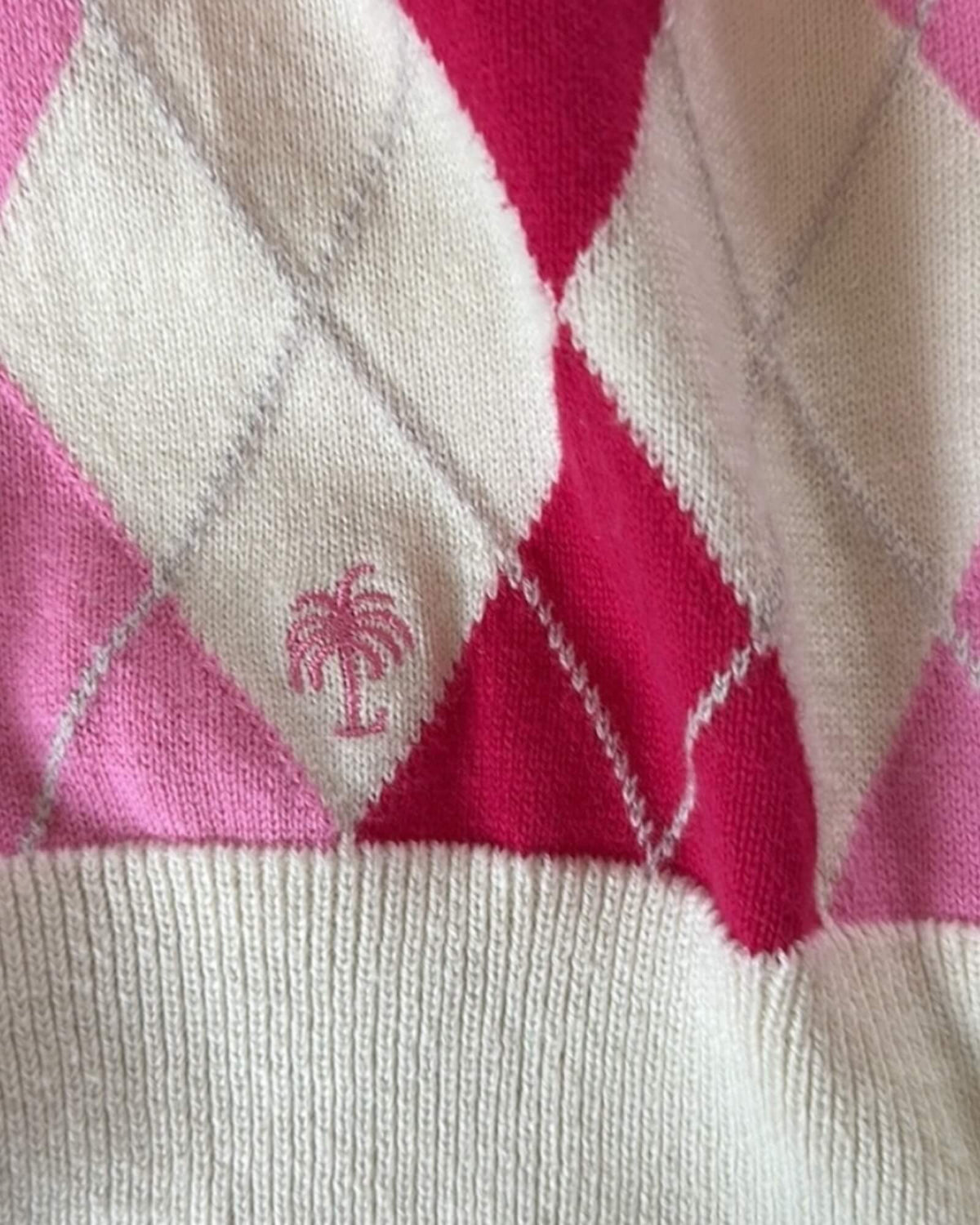 Bright Spring Lilly Pulitzer pink argyle sweater