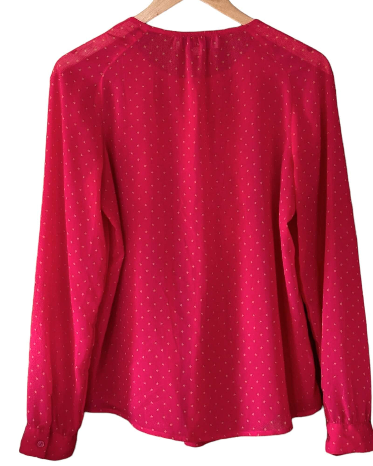 Bright Spring LOFT star print ruffle blouse