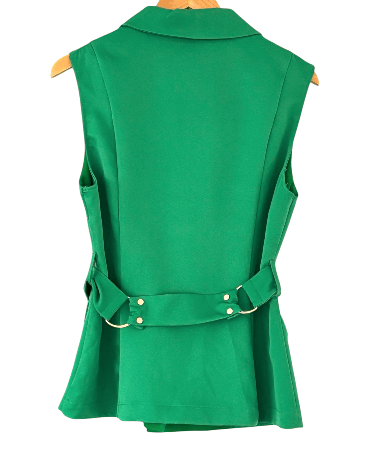 Bright Spring MILK &amp; HONEY paradise green belted sleeveless blazer