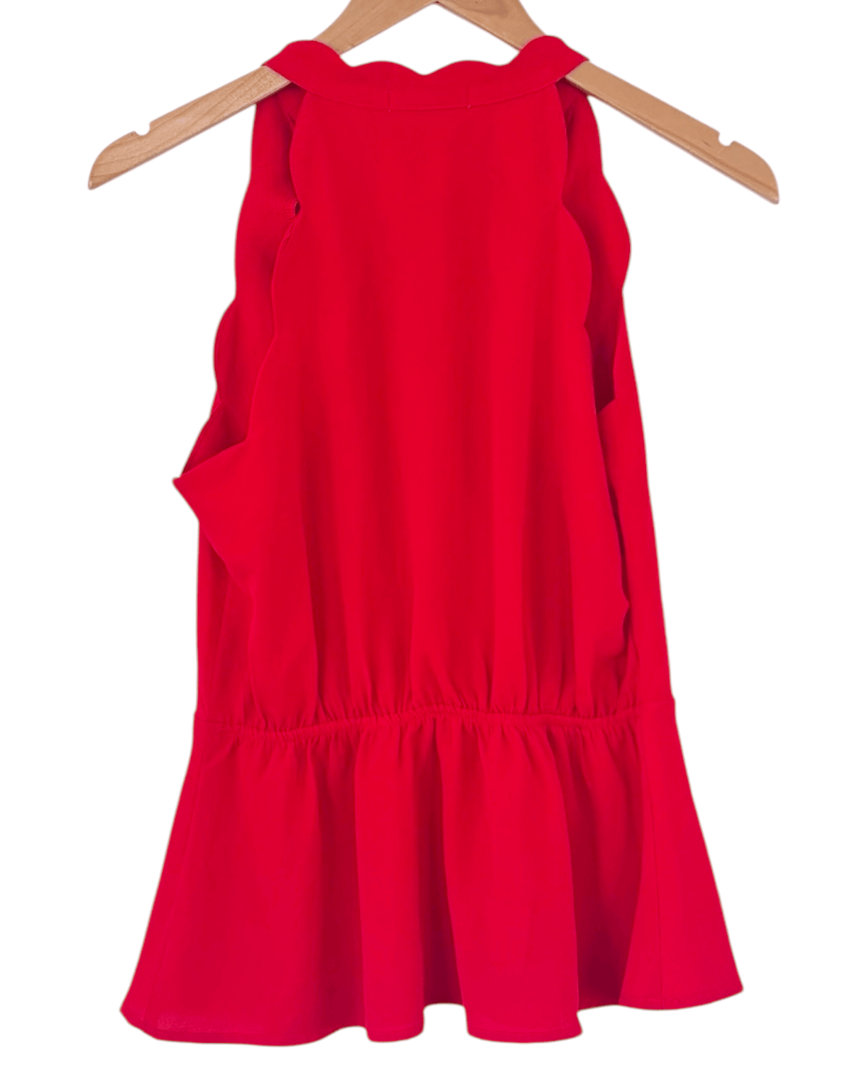 Bright Spring MONTEAU blaze sleeveless faux-wrap top