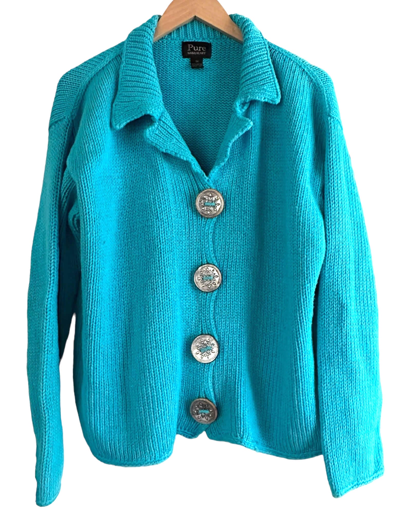 Bright Spring Teal Sweater Jacket