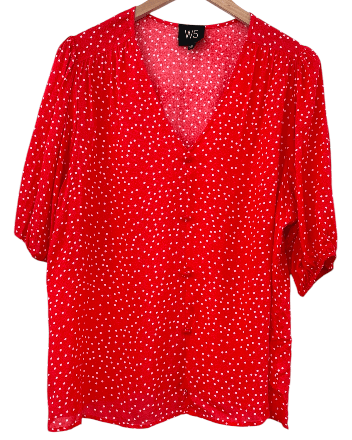 Bright Spring W5 ANTHROPOLOGIE tiny dot v-neck blouse