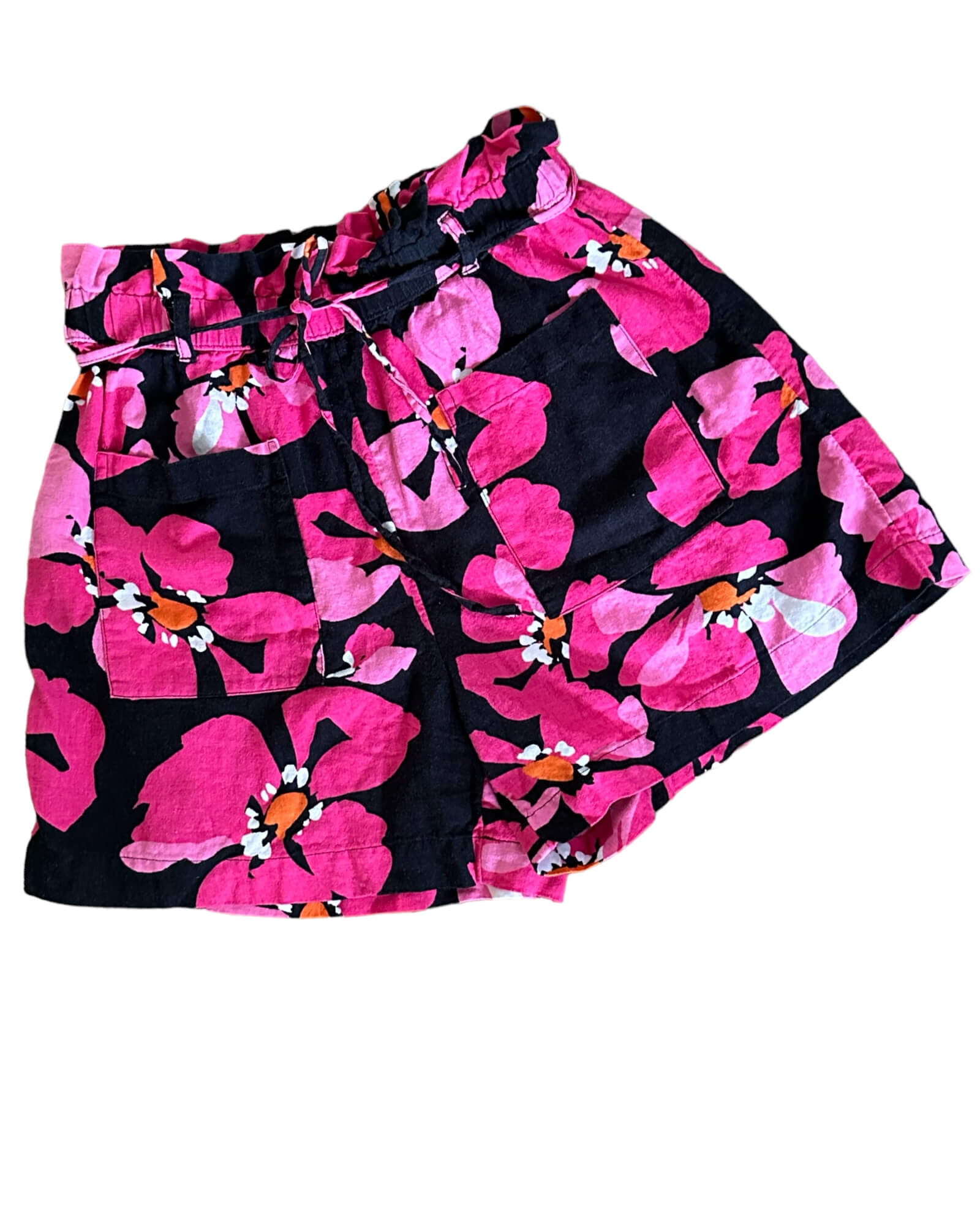 Bright Spring WHO WHAT WEAR tropical floral print linen shorts
