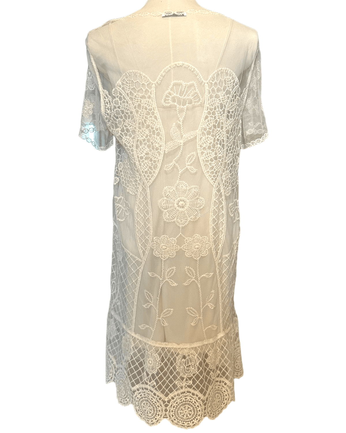 Bright Spring ZARA ivory lace cottage dress