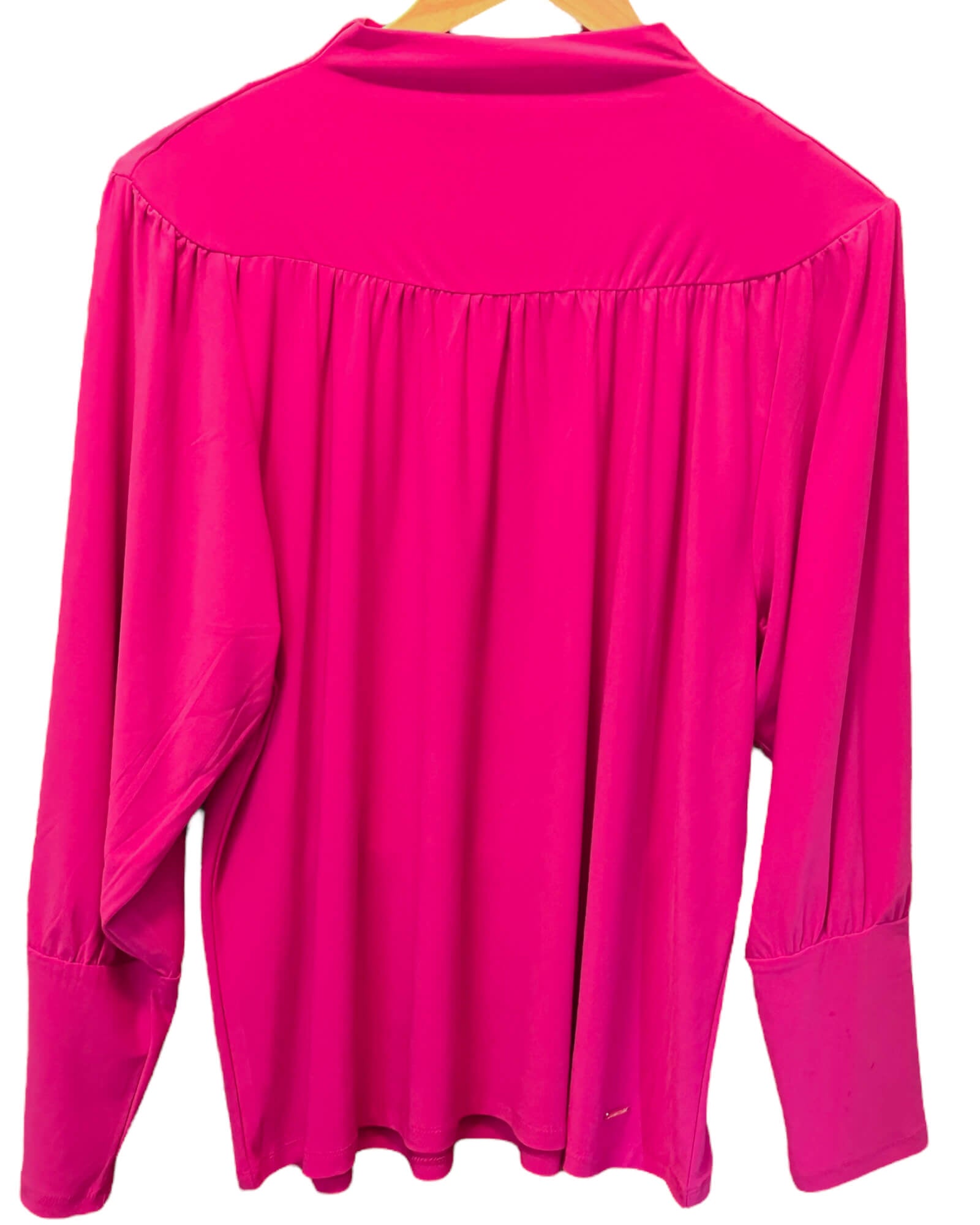 Bright Winter ANNE KLEIN amaranth pink pleated blouse