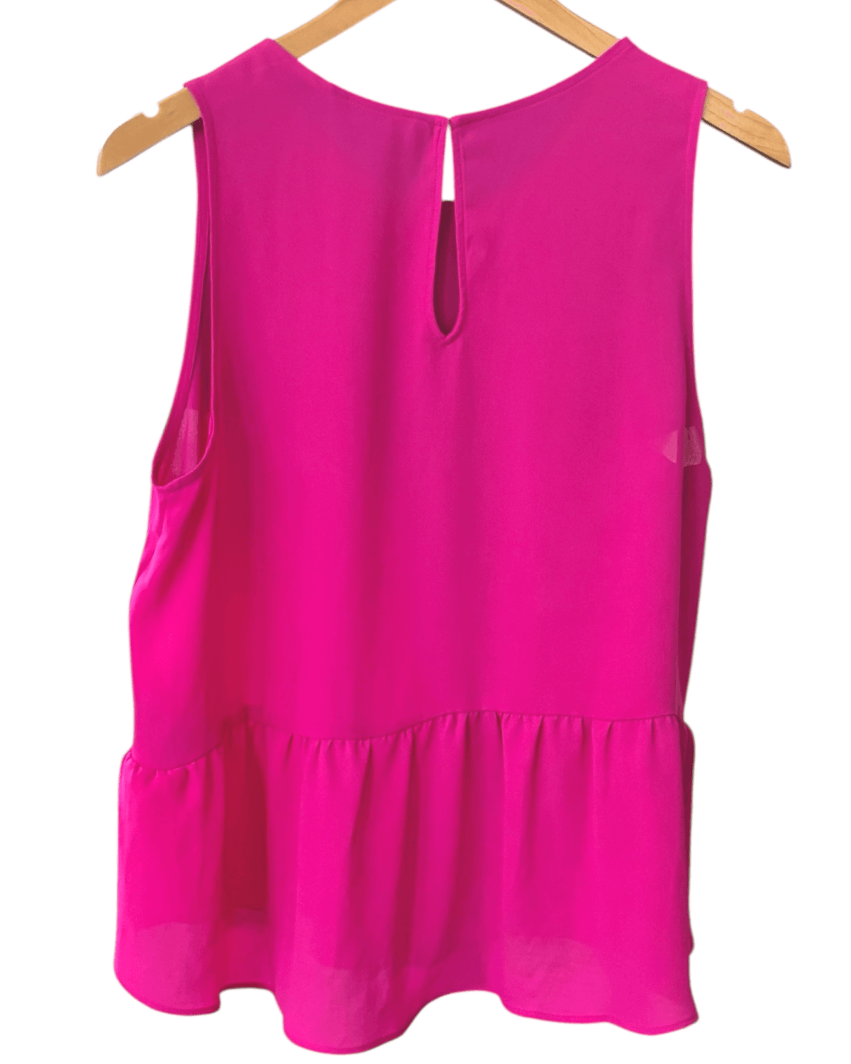 Bright Winter BANANA REPUBLIC venom pink sleeveless peplum blouse