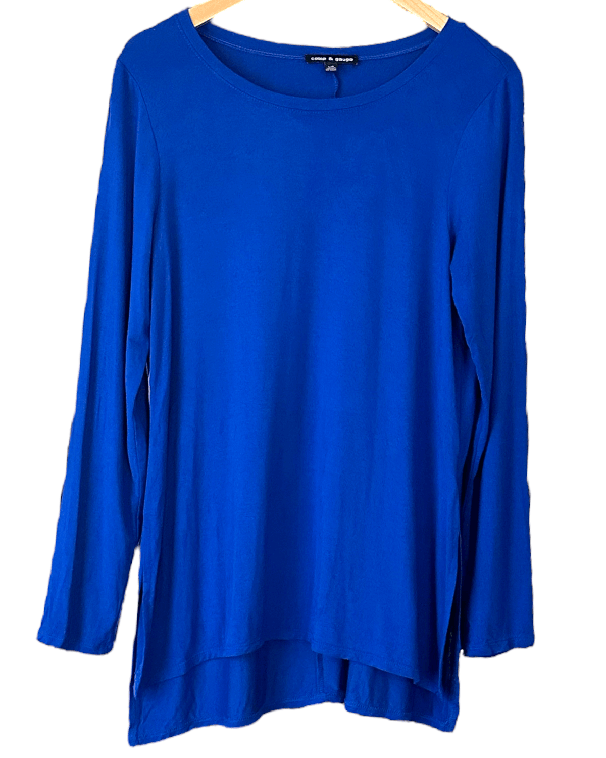 Bright Winter CABLE AND GAUGE cobalt blue long sleeve tee