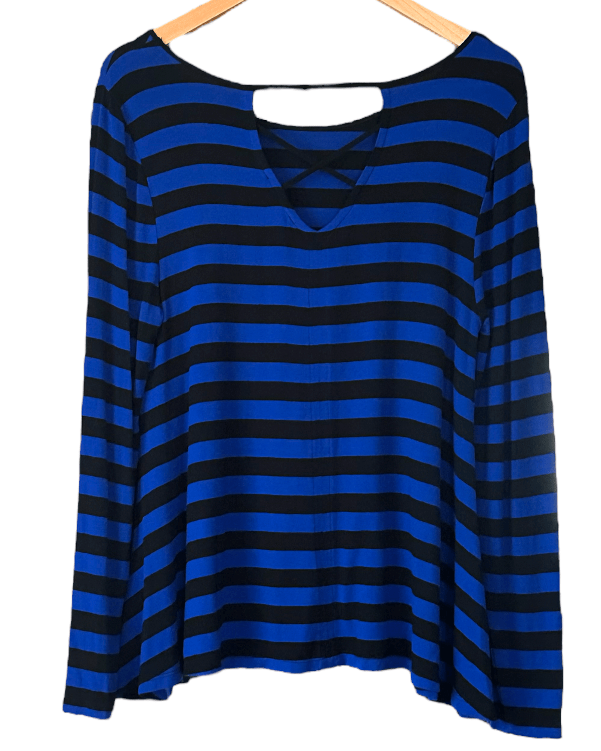 Bright Winter CABLE &amp; GAUGE stripe cross back swing top