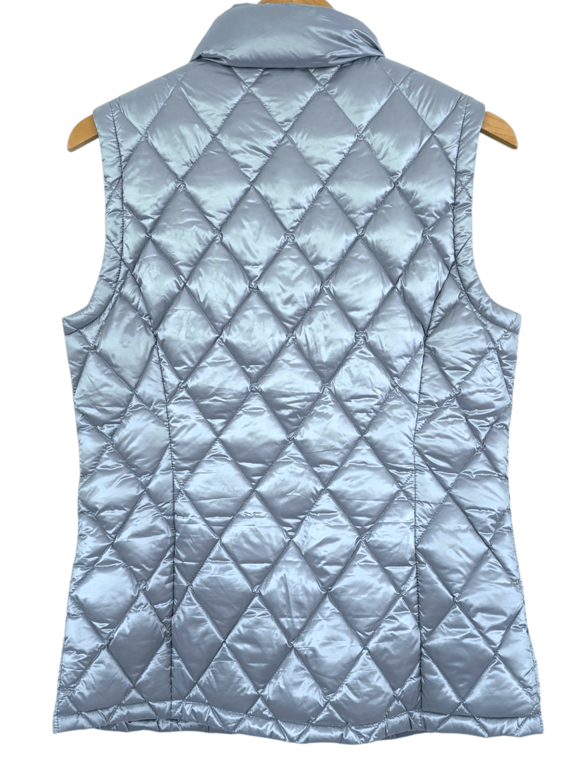 Bright Winter CALVIN KLEIN silver quilted down puffer vest
